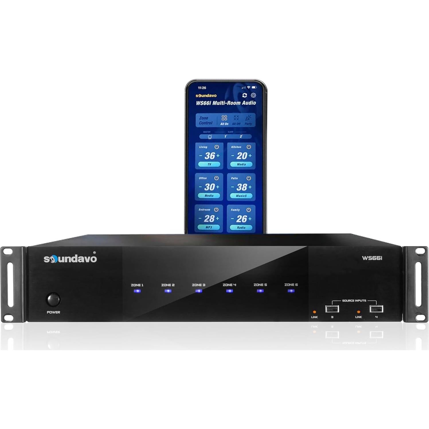 Amplificador Multi-Room Soundavo WS66i - 6 Fuentes, 6 Zonas