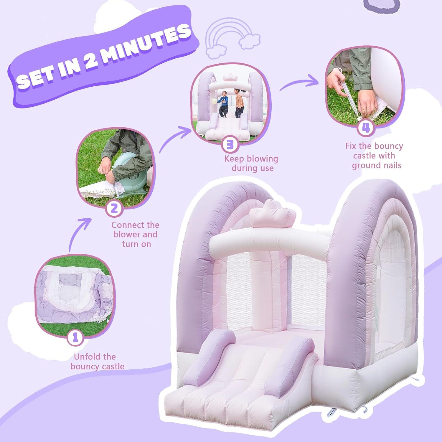 Castillo Inflable HAPYBOUCY Arcoíris Doble Arco 2.54m para Niños