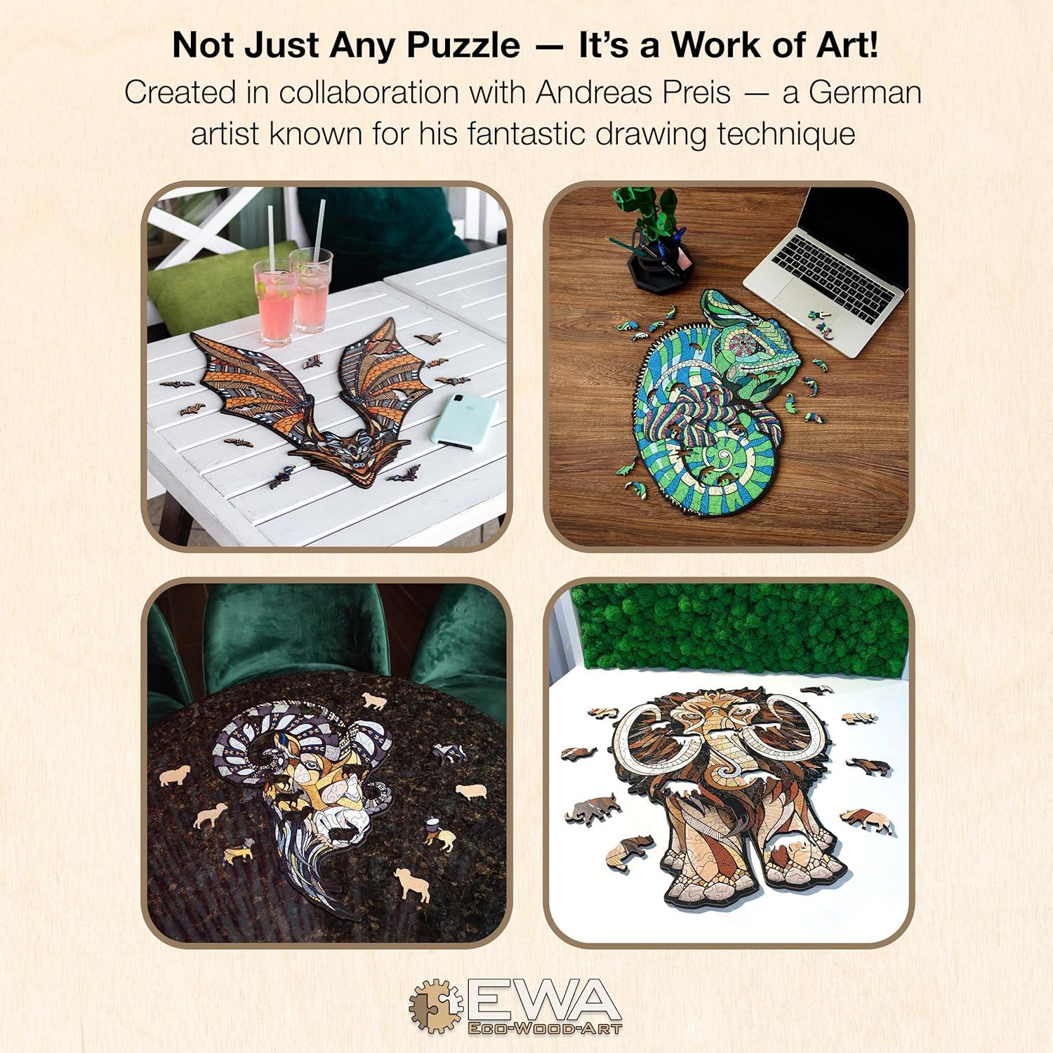 Rompecabezas de Madera EWA Mastodon S 80 Piezas 20.6x27.9 cm