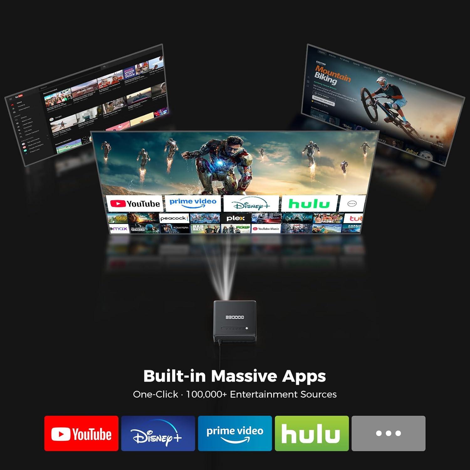 Proyector Inteligente 4K GooDee AC571 con WiFi y Bluetooth