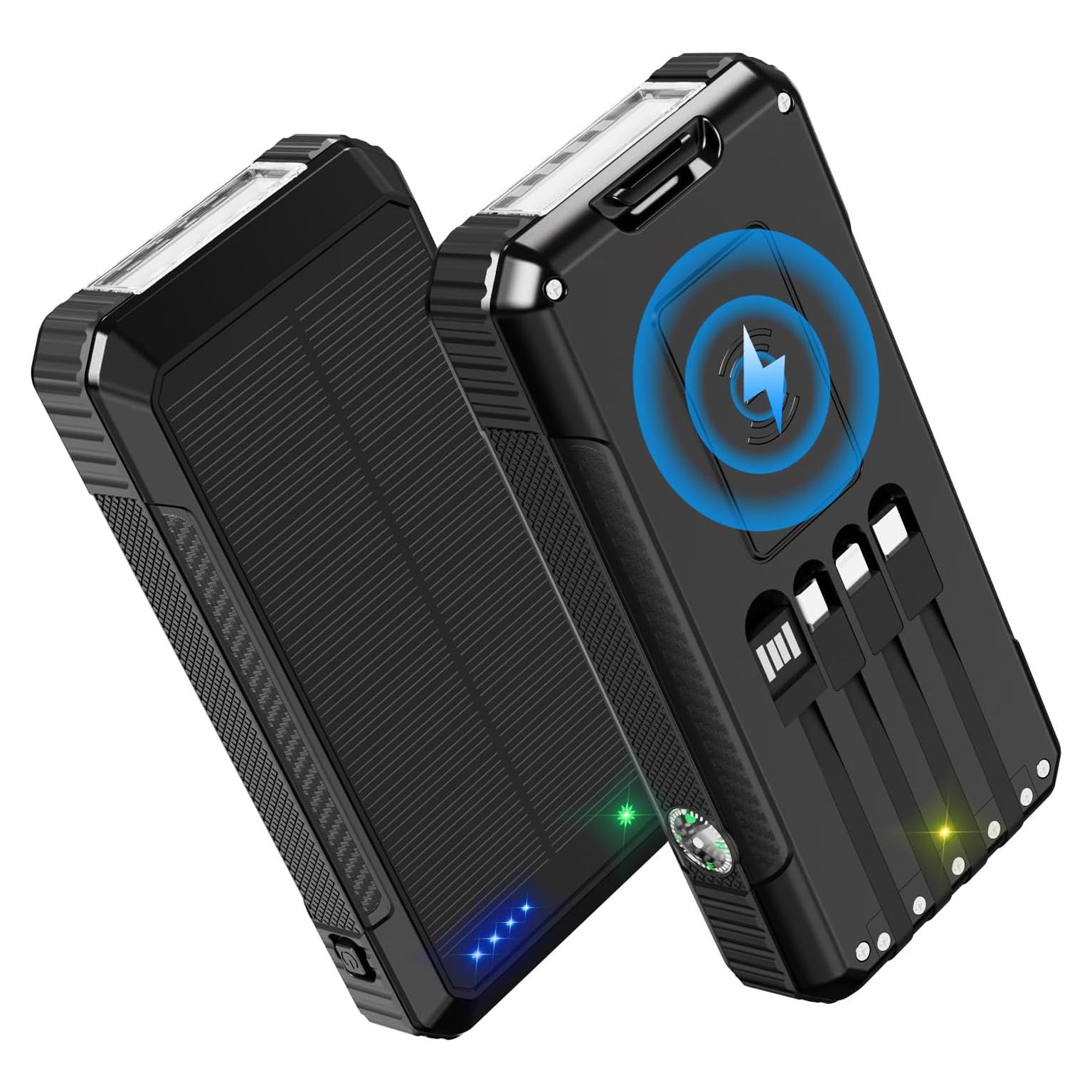 Banco de Energía Solar 49800mAh Cargador Rápido Inalámbrico