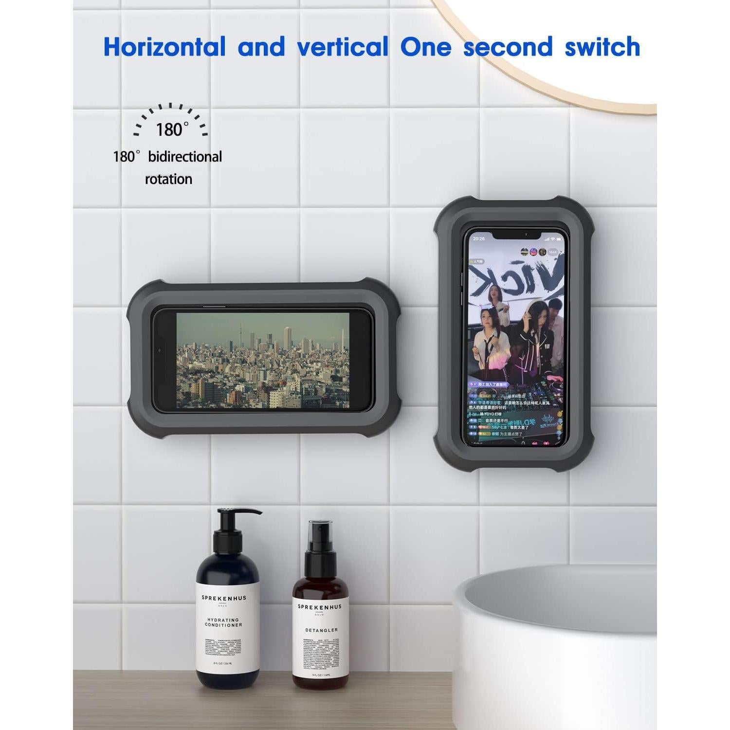 Soporte de Teléfono Impermeable Mistriddle para Ducha 6.8"