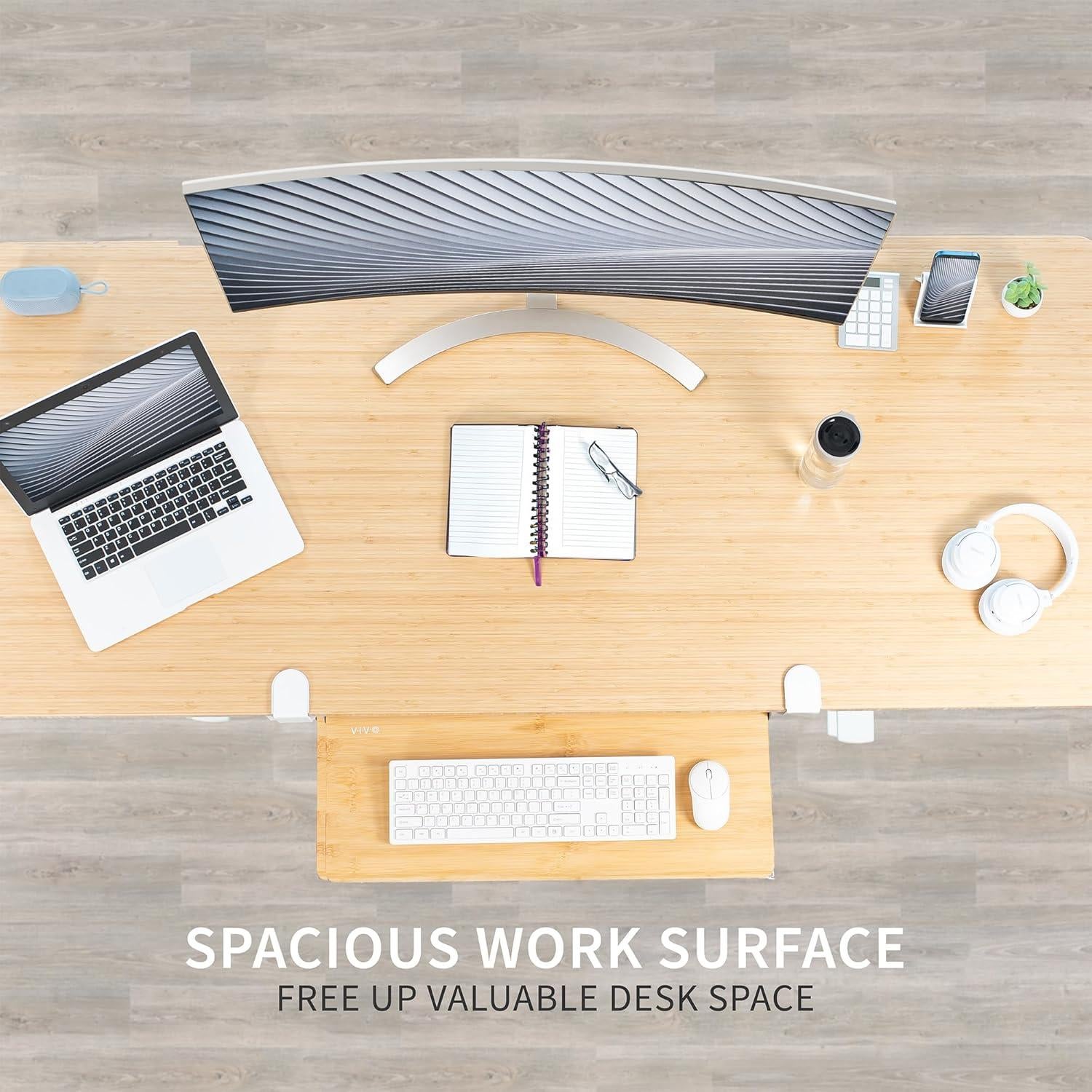 Bandeja deslizante para teclado VIVO MOUNT-KB05O 68.6 cm bambú