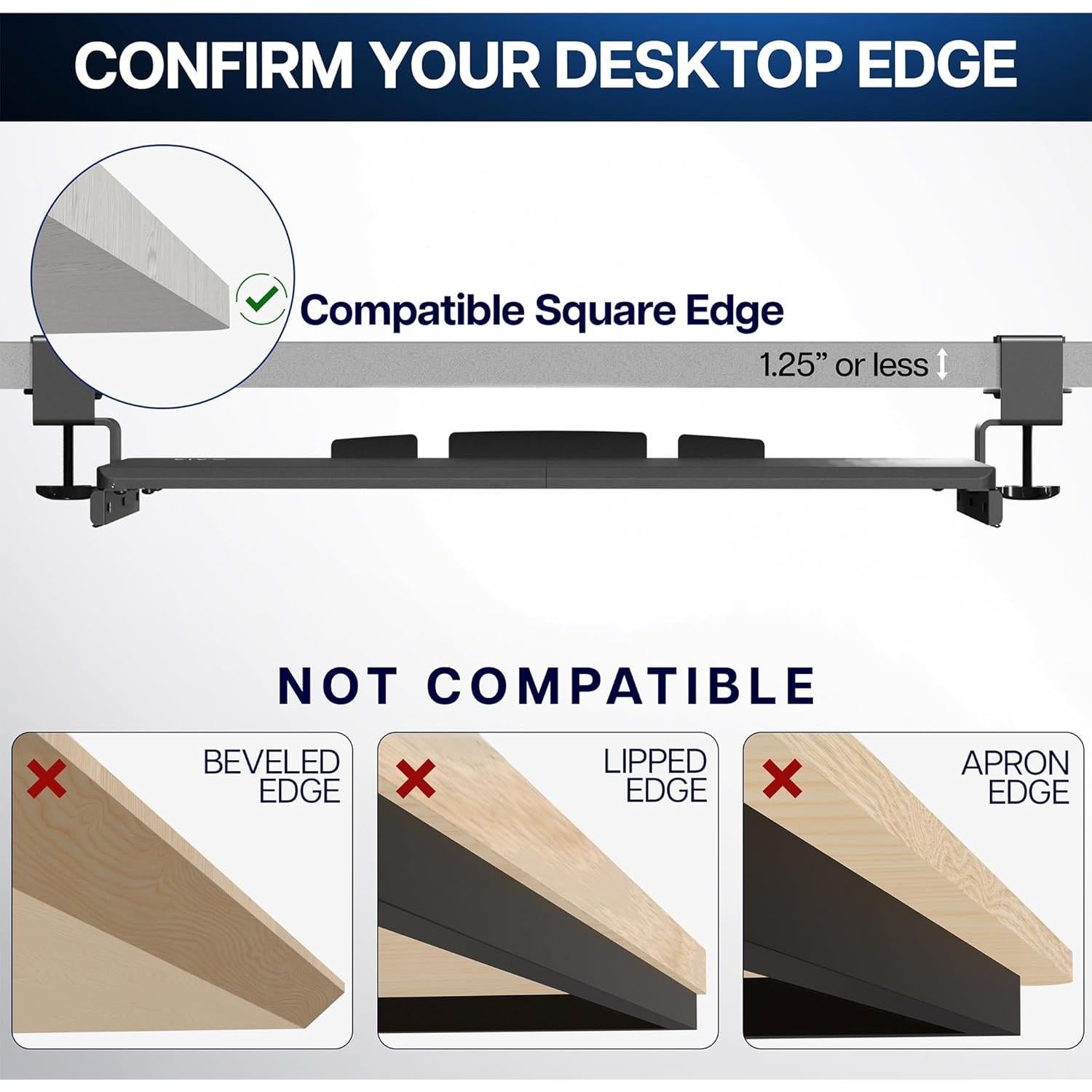 Bandeja deslizante para teclado VIVO MOUNT-KB05O 68.6 cm bambú