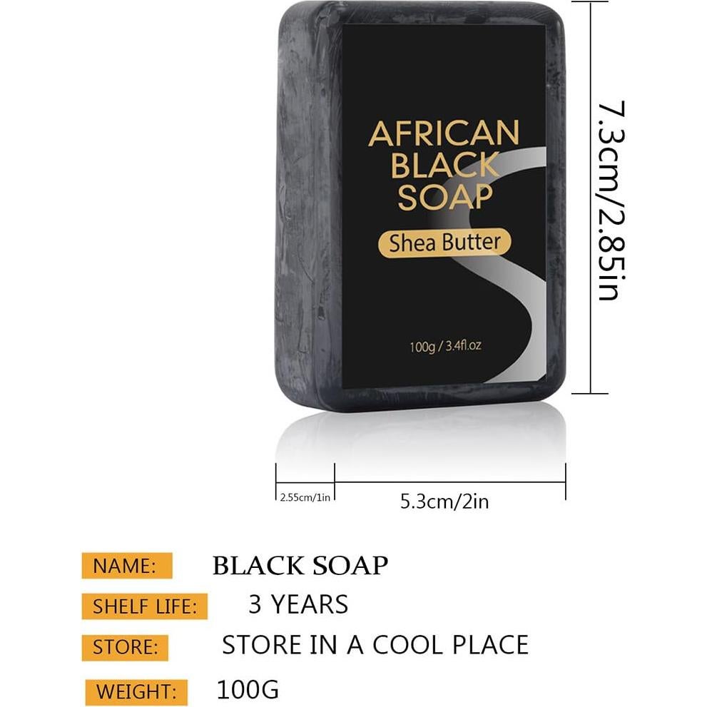 Jabón Negro Africano en Barra 400g - Manteca de Karité y Oliva