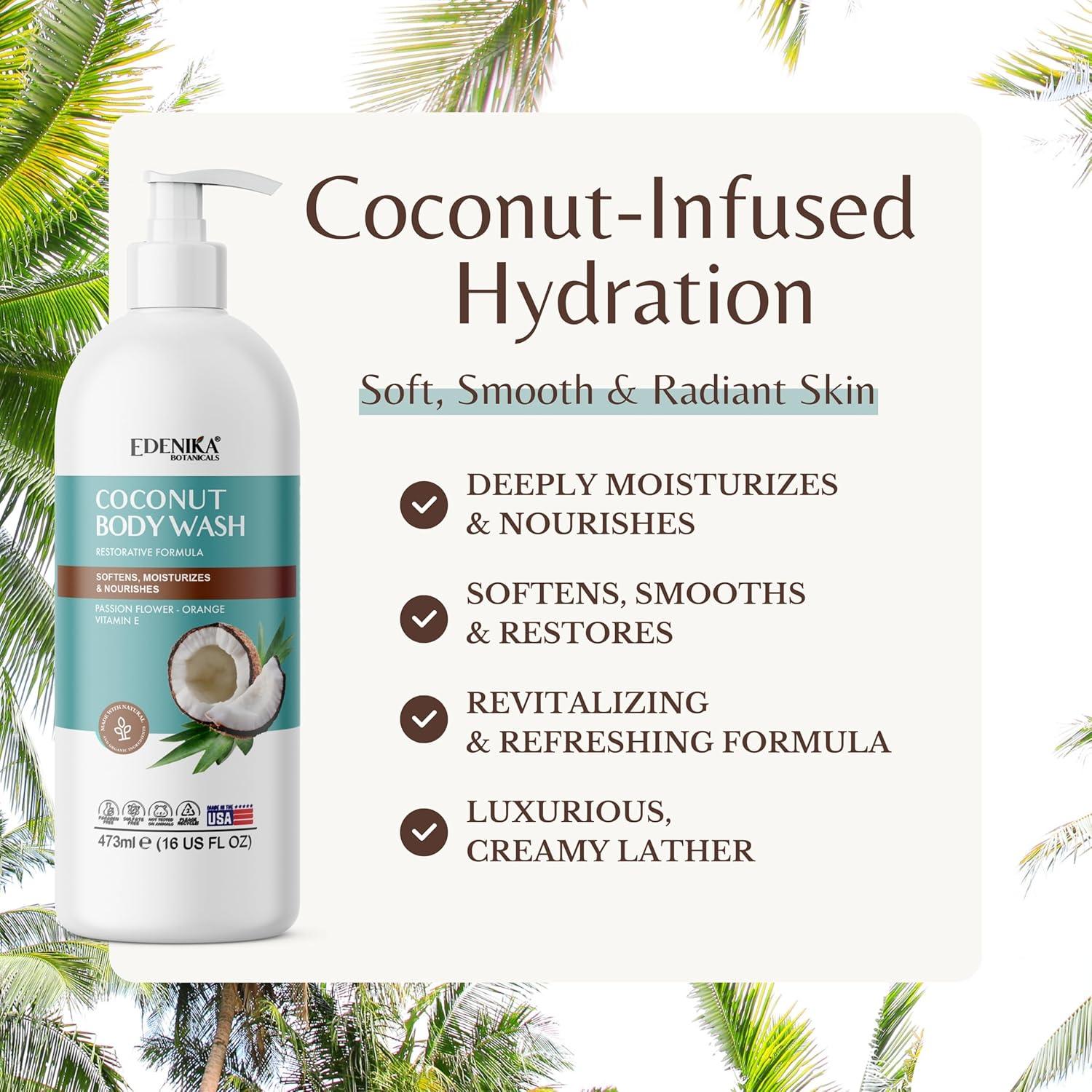 Gel de Ducha Hidratante Coco Edenika 473 ml - Piel Seca y Sensible