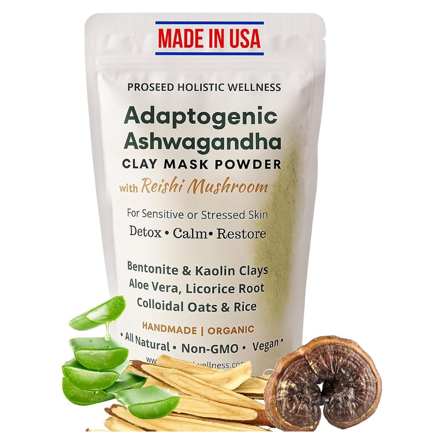 Mascarilla de Arcilla ProSeed con Ashwagandha y Reishi - Limpieza Facial Natural