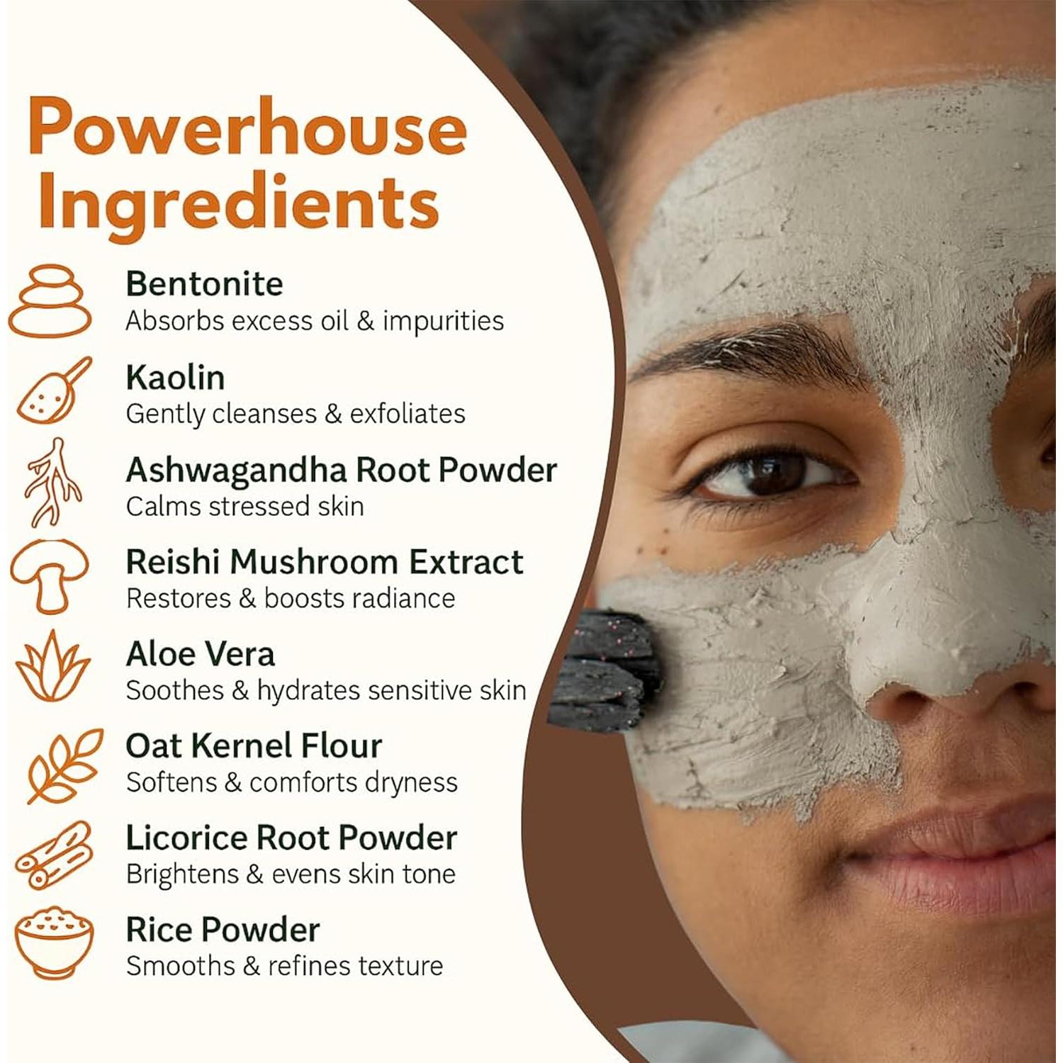Mascarilla de Arcilla ProSeed con Ashwagandha y Reishi - Limpieza Facial Natural