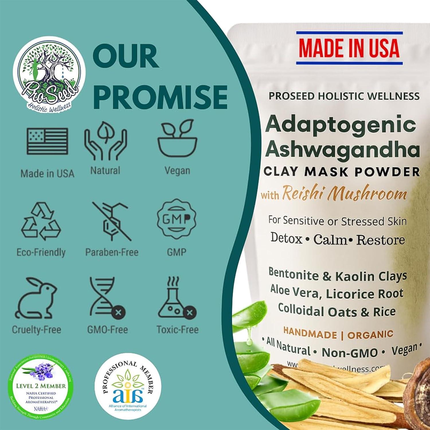 Mascarilla de Arcilla ProSeed con Ashwagandha y Reishi - Limpieza Facial Natural