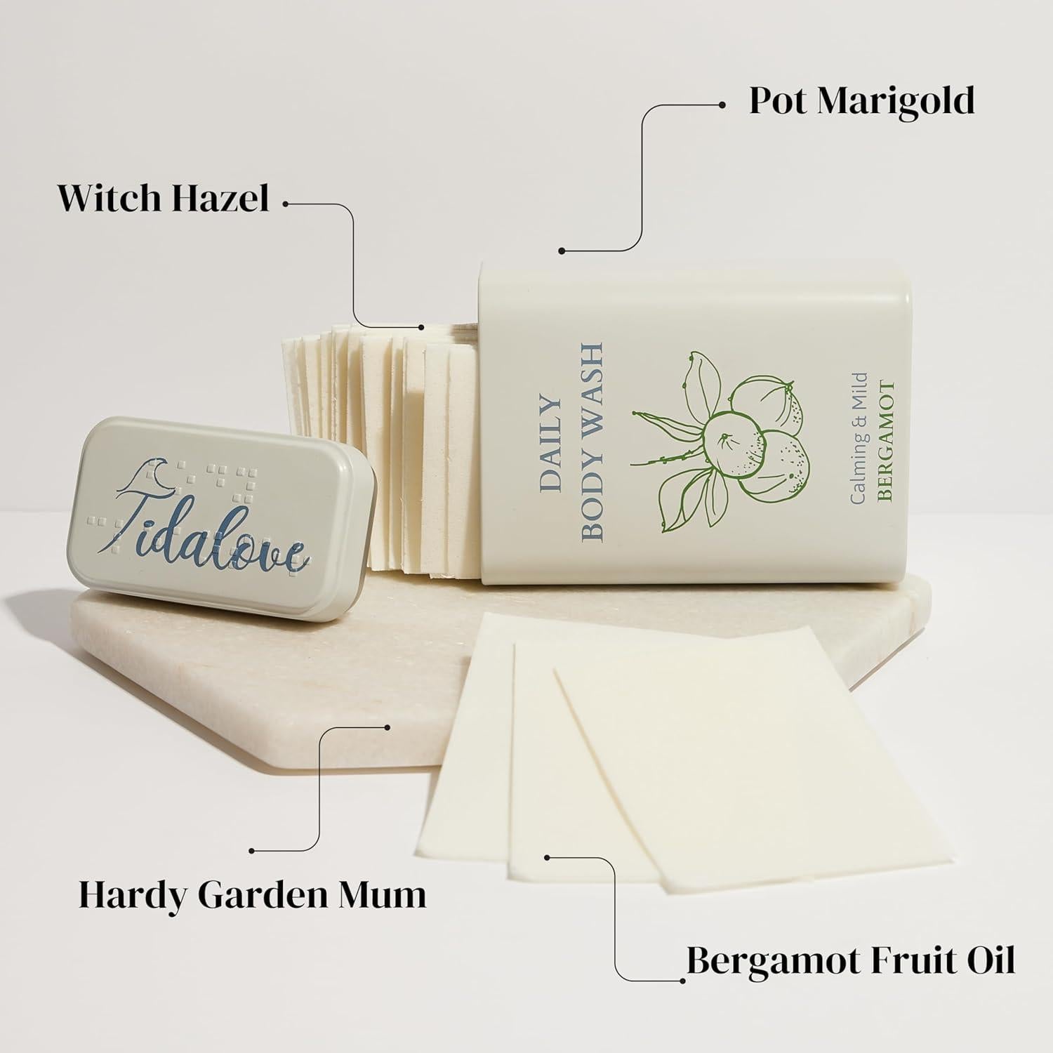 Hojas de Jabón Corporal Tidalove en Lata, Veganas, 30 Piezas