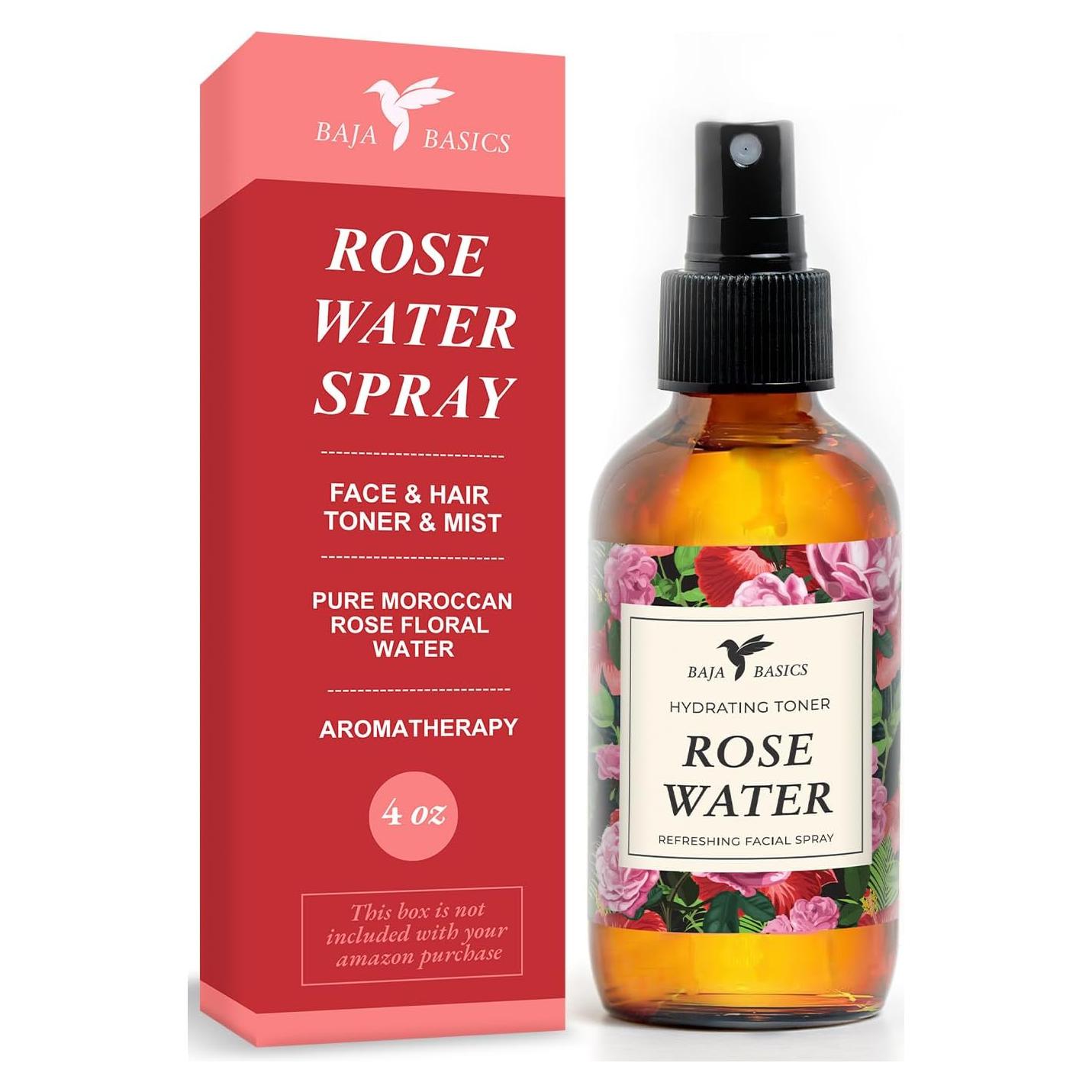 Spray Facial de Agua de Rosa Baja Basics 118 ml Orgánico