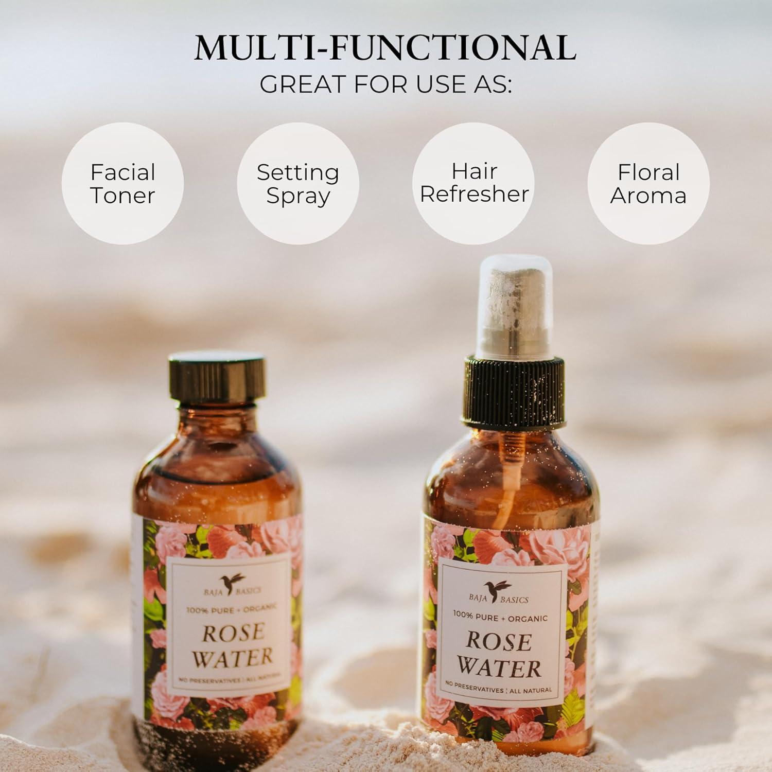 Spray Facial de Agua de Rosa Baja Basics 118 ml Orgánico