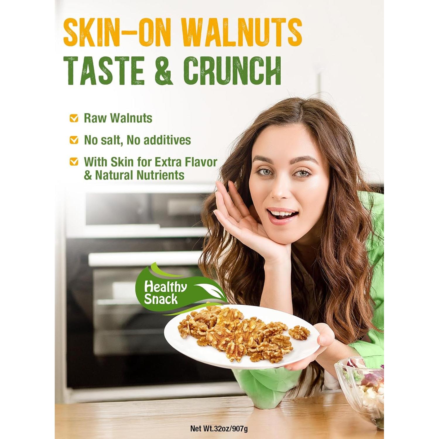 Nueces Crudas Premium NatureBliss 907g Sin Sal 90% Mitades