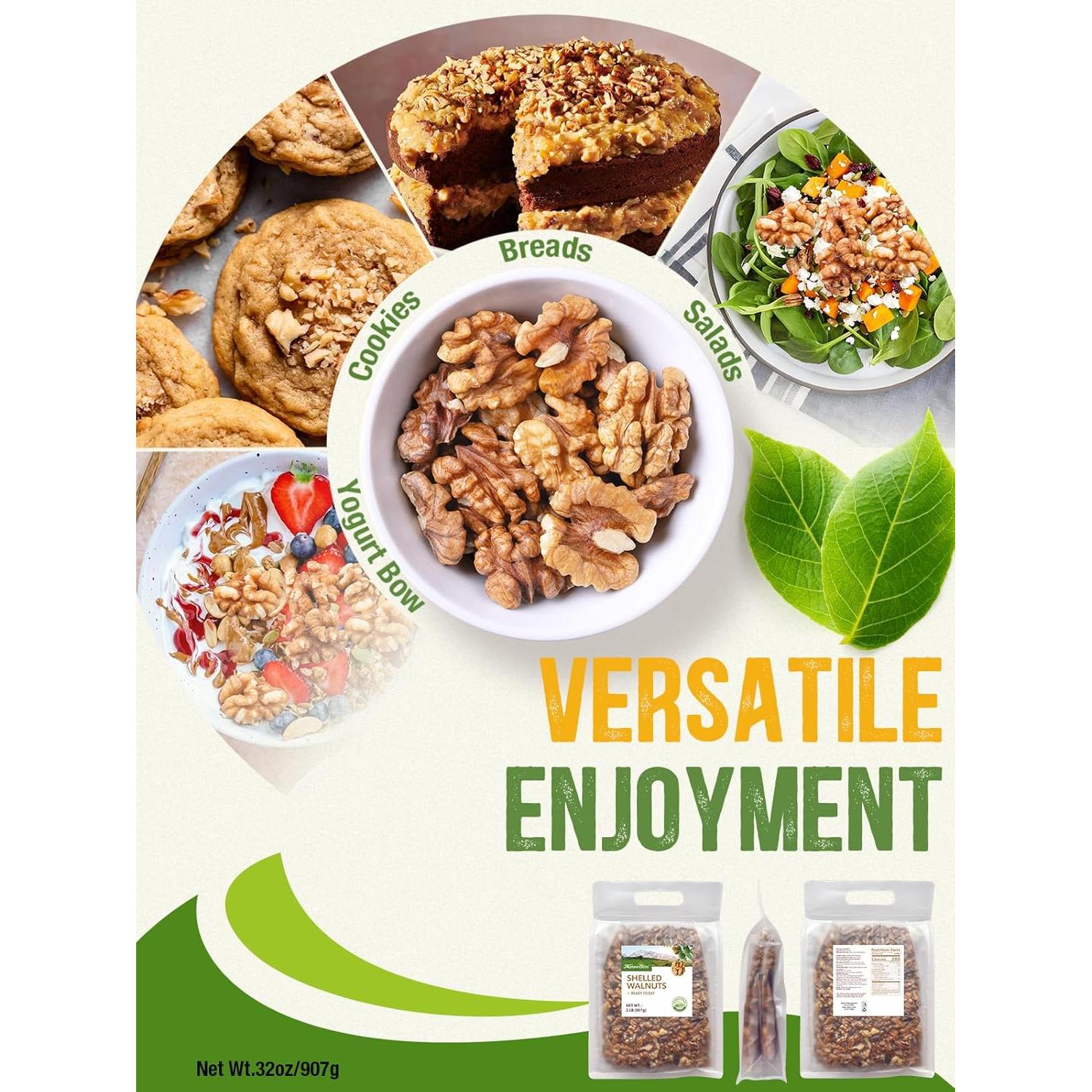 Nueces Crudas Premium NatureBliss 907g Sin Sal 90% Mitades