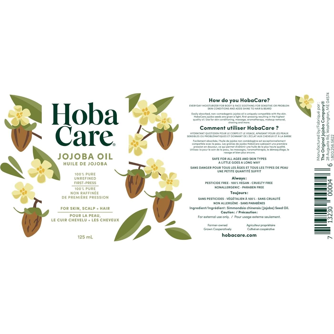 Aceite de Jojoba HobaCare 119 ml - Hidratante Piel y Cabello