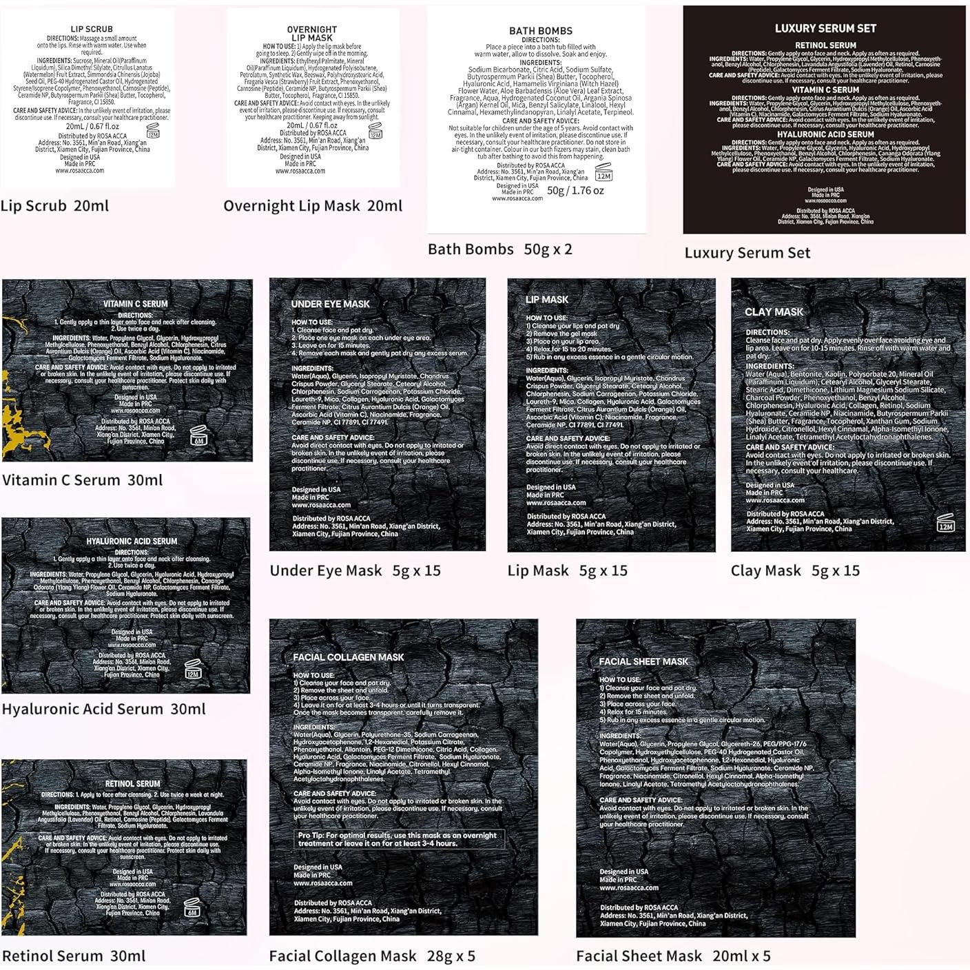 Set de Cuidado Facial RA ROSA ACCA 55 PZS Carbón Hidratante