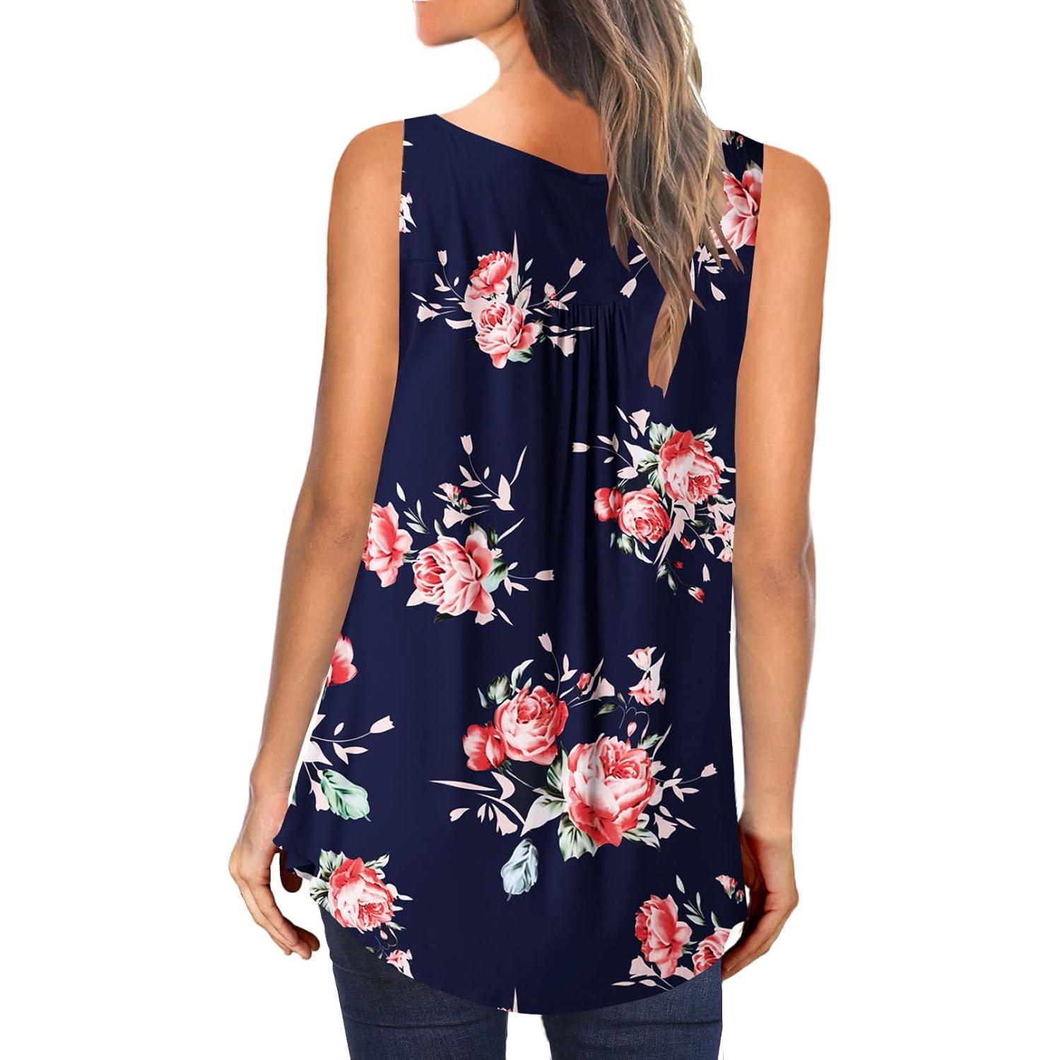 Túnica Sin Mangas Ulovmi para Mujeres Talla Grande Azul Zafiro