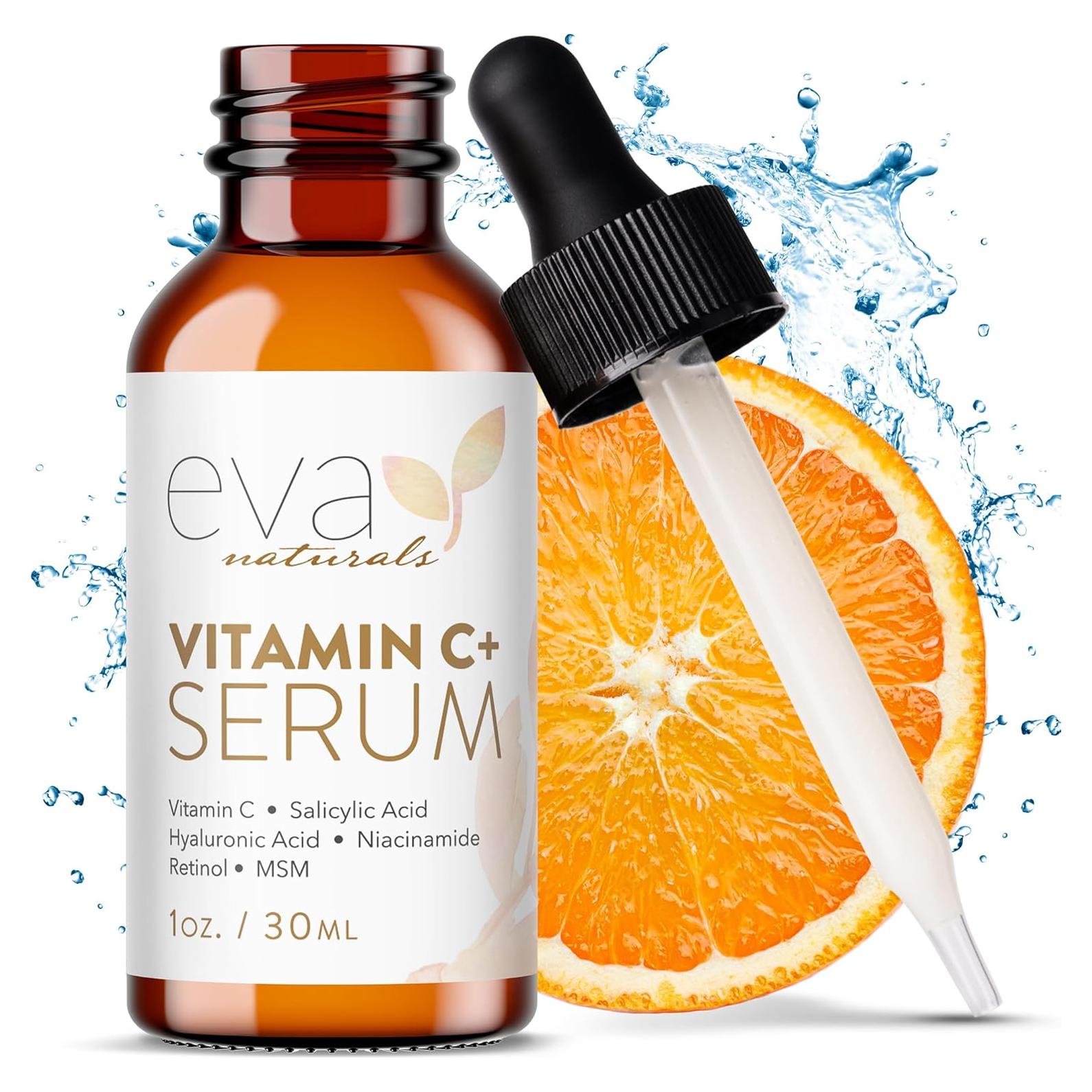 Eva Naturals Vitamin C Serum for Face – Anti Aging Dark Spot Remover with Retinol, Hyaluronic Acid, Niacinamide & Salicylic Acid – Face Serum for Women for Clear, Smooth, Radiant Skin