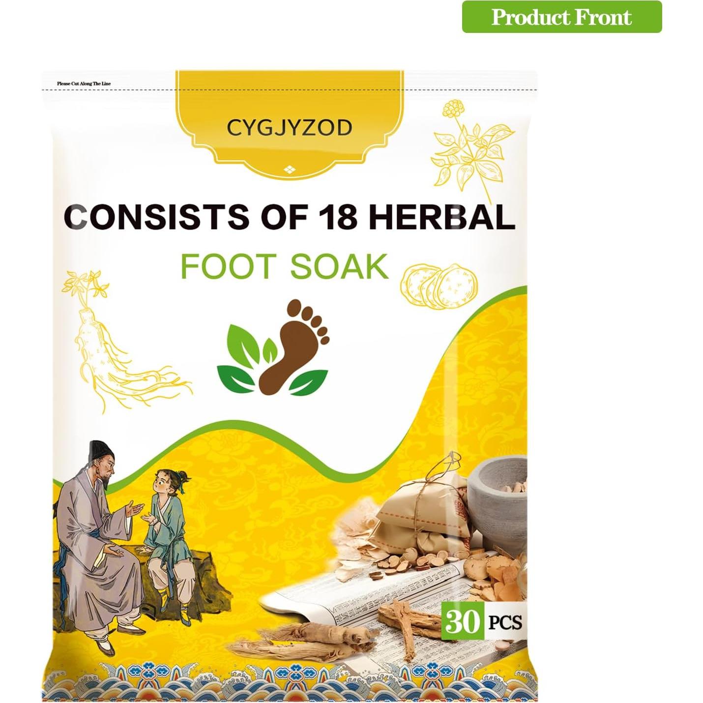 Juego de Remojo de Pies CYGJYZOD - 30 Bolsas de Hierbas 900g