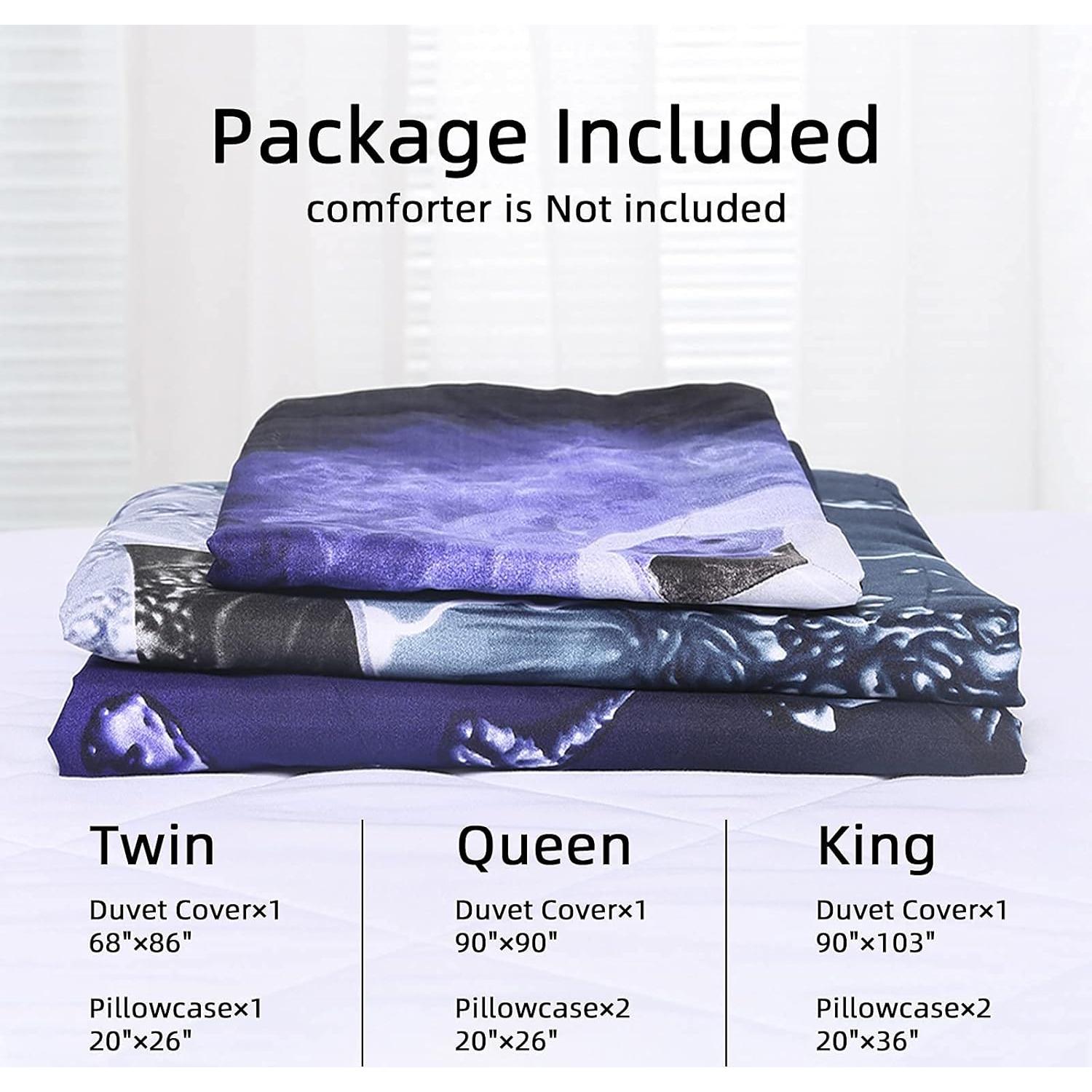 Juego de Funda de Edredón Queen WONGS Azul Fútbol 3D 3 Piezas