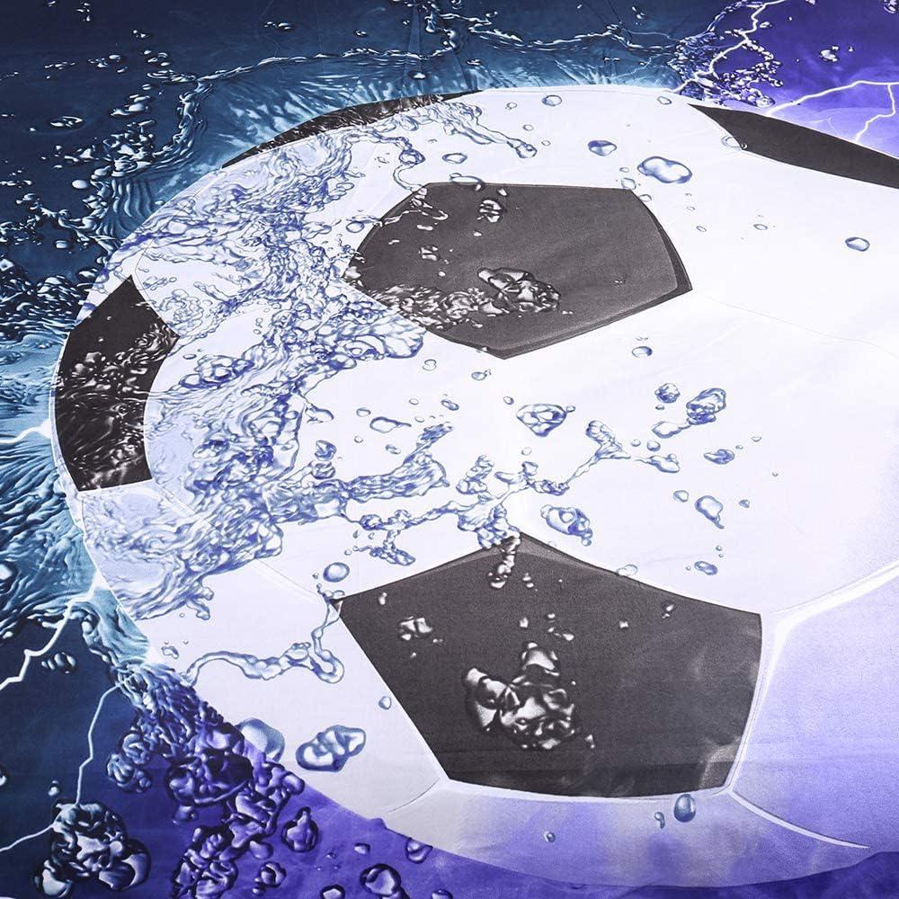 Juego de Funda de Edredón Queen WONGS Azul Fútbol 3D 3 Piezas
