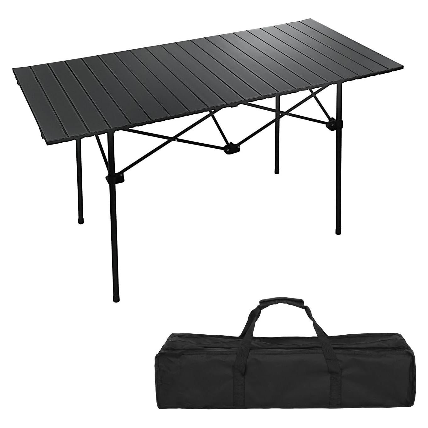 Mesa de Camping Plegable Moosinily 12055 Negra 4-6 Personas