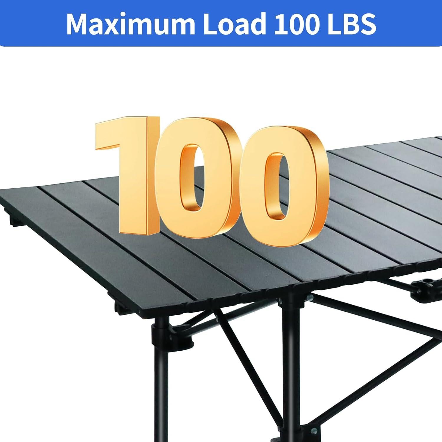 Mesa de Camping Plegable Moosinily 12055 Negra 4-6 Personas