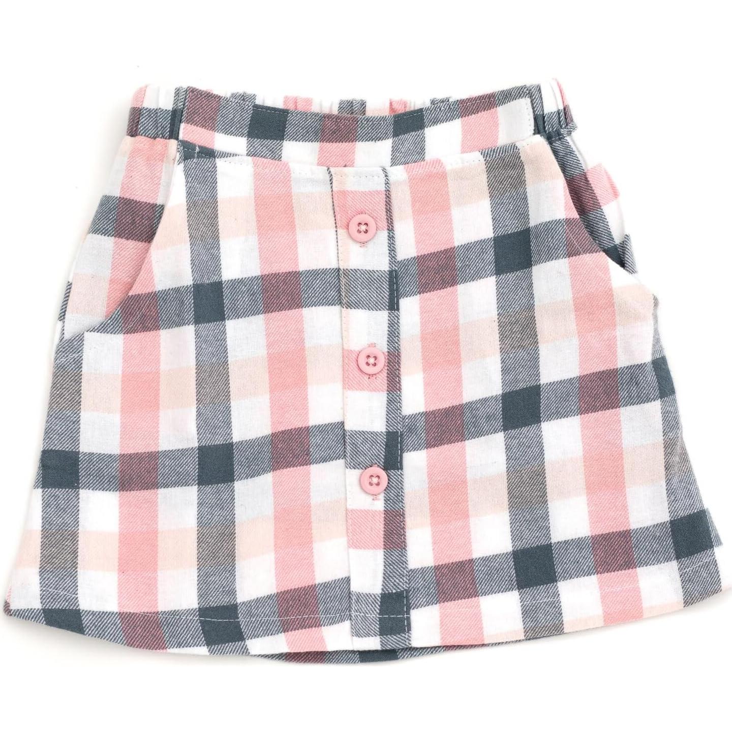 Conjunto Disney Camiseta y Falda a Cuadros Niña Minnie Mouse