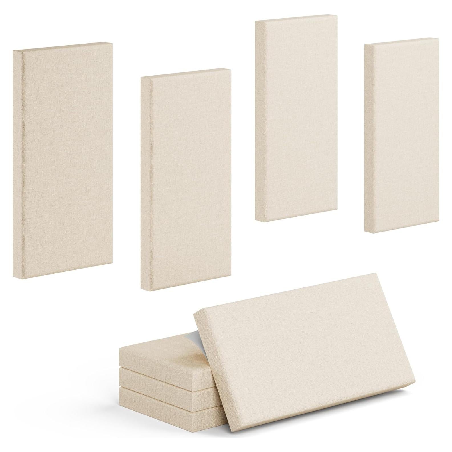 Paquete de 4 Paneles Acústicos Autoadhesivos 60.96x30.48 cm Beige Cocoa