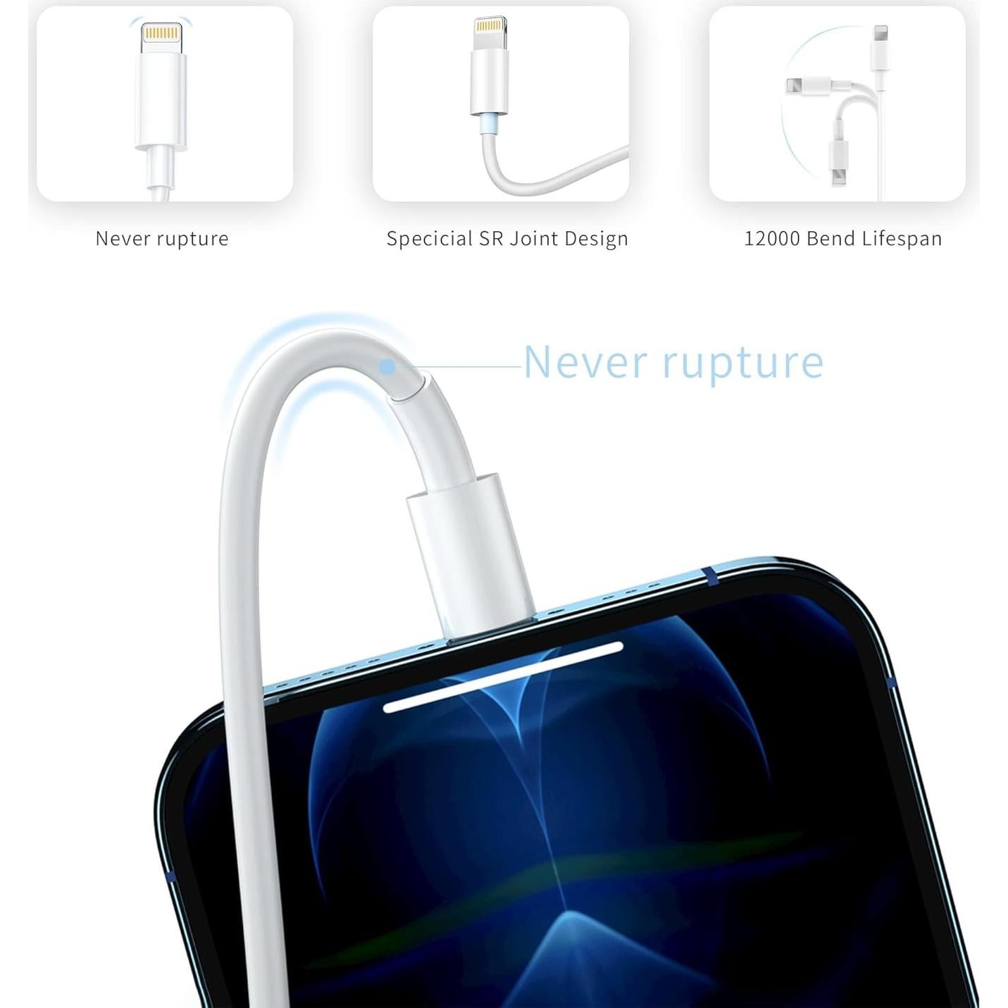 Cable USB C a Lightning 2Pack 1M Certificado MFi Nebite