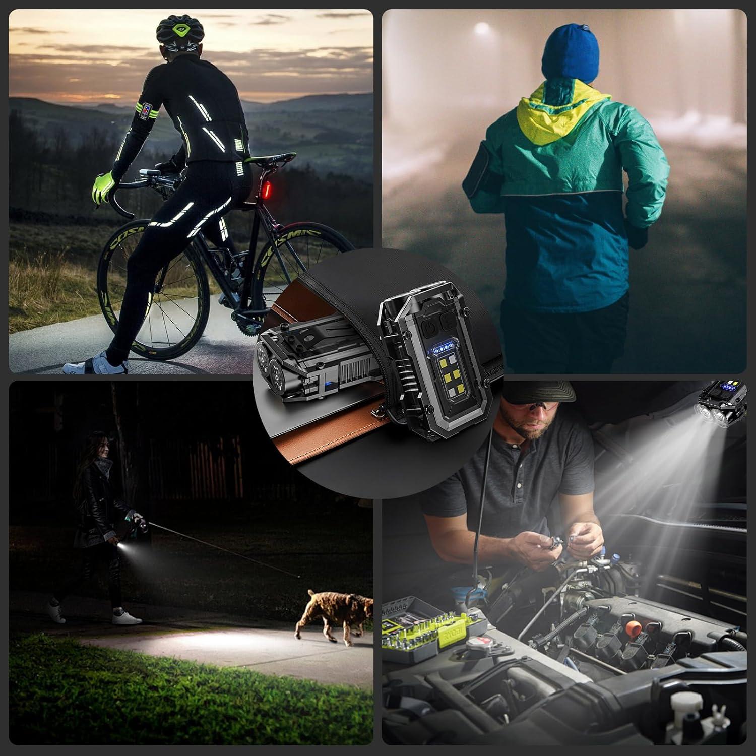 Linterna de Clip Vefhby YPD Recargable 8 Modos 500 Lúmenes