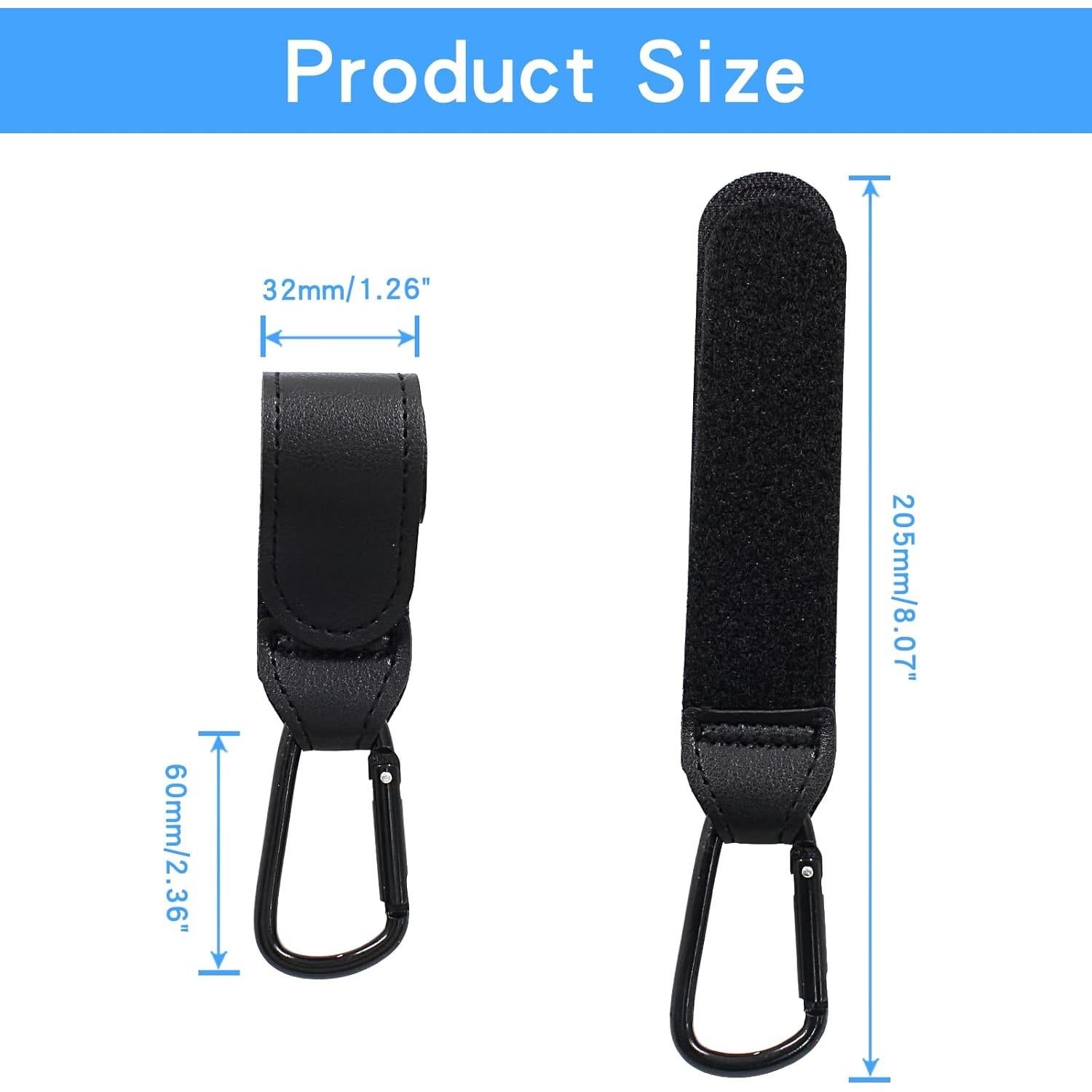 Ganchos para Carriola Bonsicoky - 2 Pcs de Cuero Negro