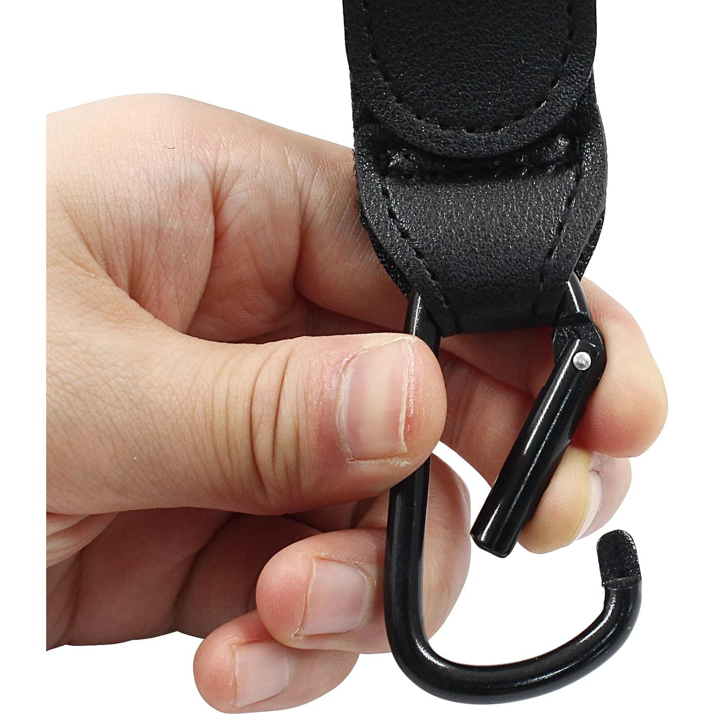 Ganchos para Carriola Bonsicoky - 2 Pcs de Cuero Negro