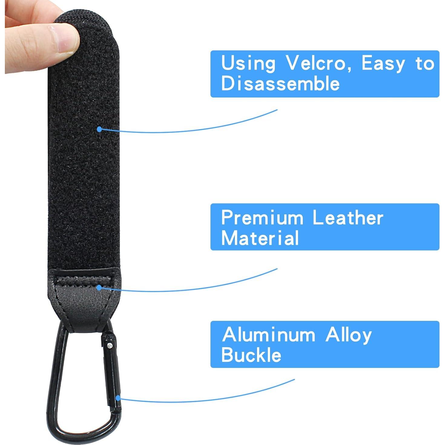 Ganchos para Carriola Bonsicoky - 2 Pcs de Cuero Negro