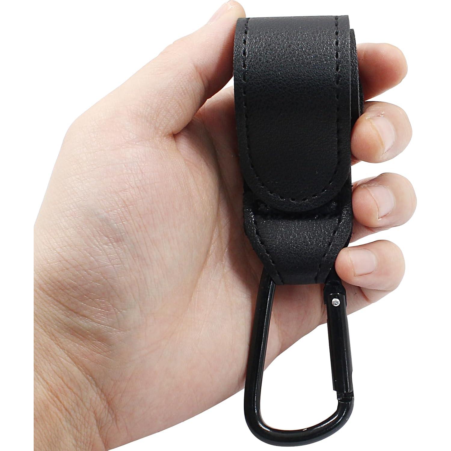 Ganchos para Carriola Bonsicoky - 2 Pcs de Cuero Negro