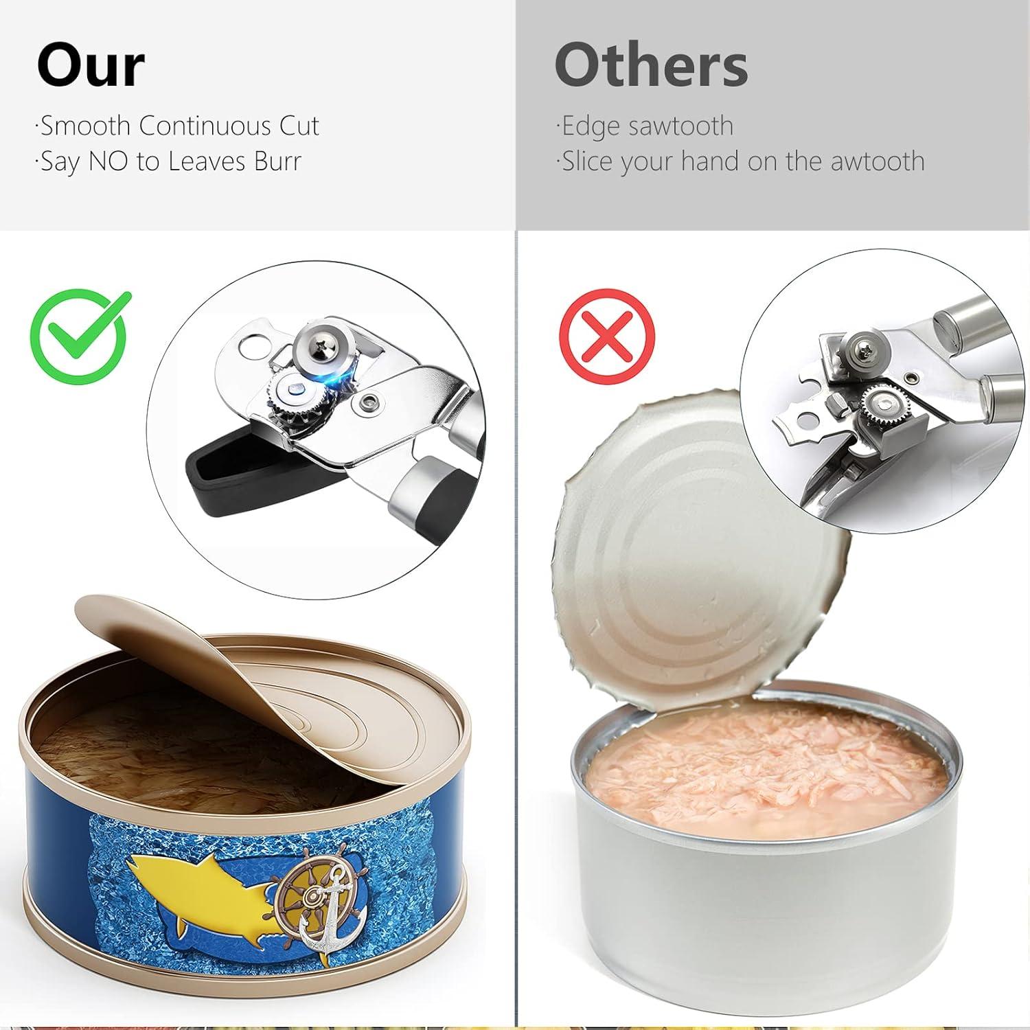 Abrelatas Manual Multifuncional OUTWAY de Acero Inoxidable Negro