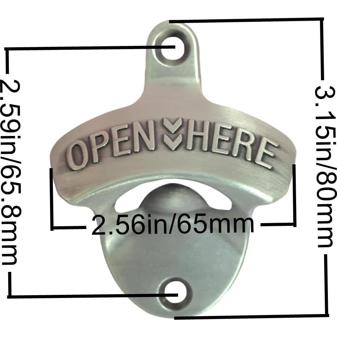 Abrebotellas de Pared HAIICEN Plata Envejecida 2 PCS