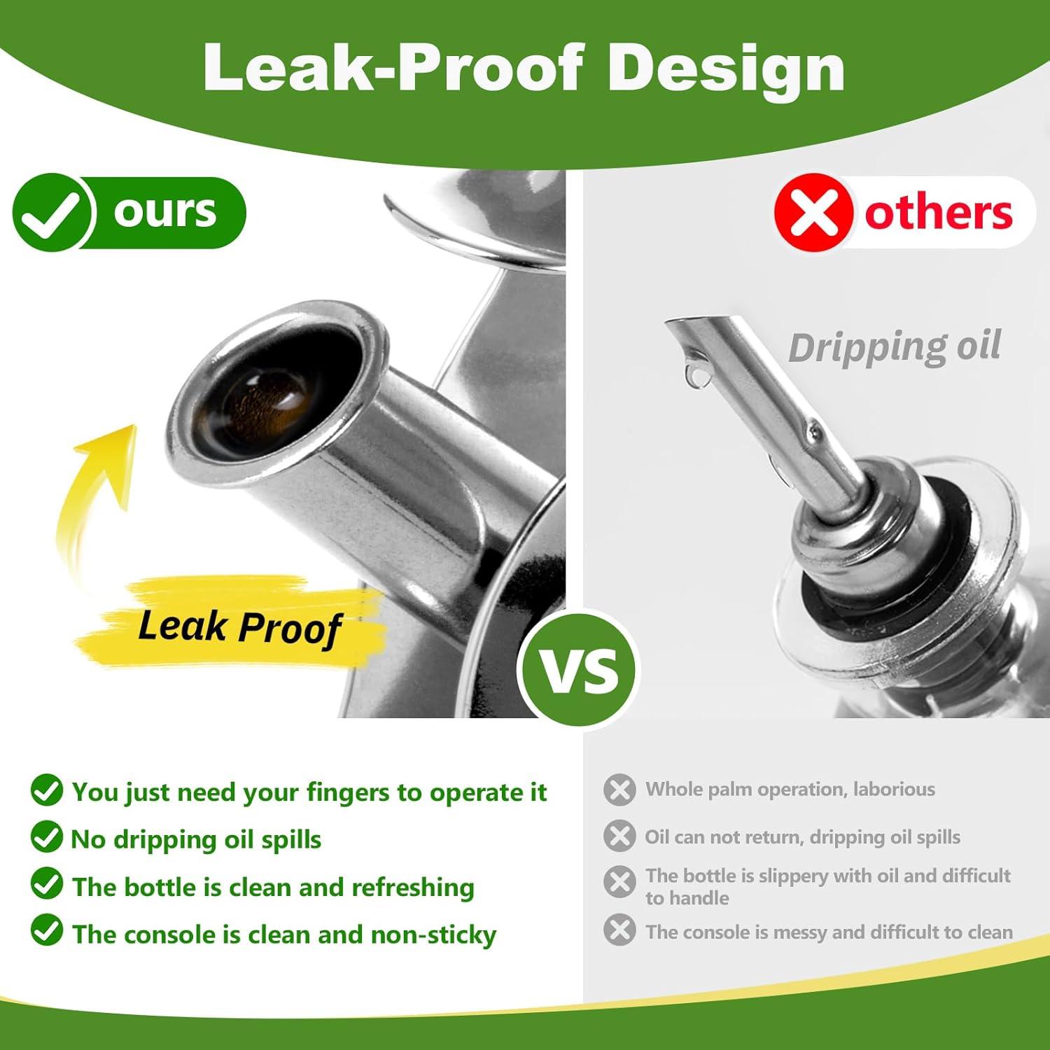 Paquete de 4 vertedores automáticos Lu-lupour para licor y aceite