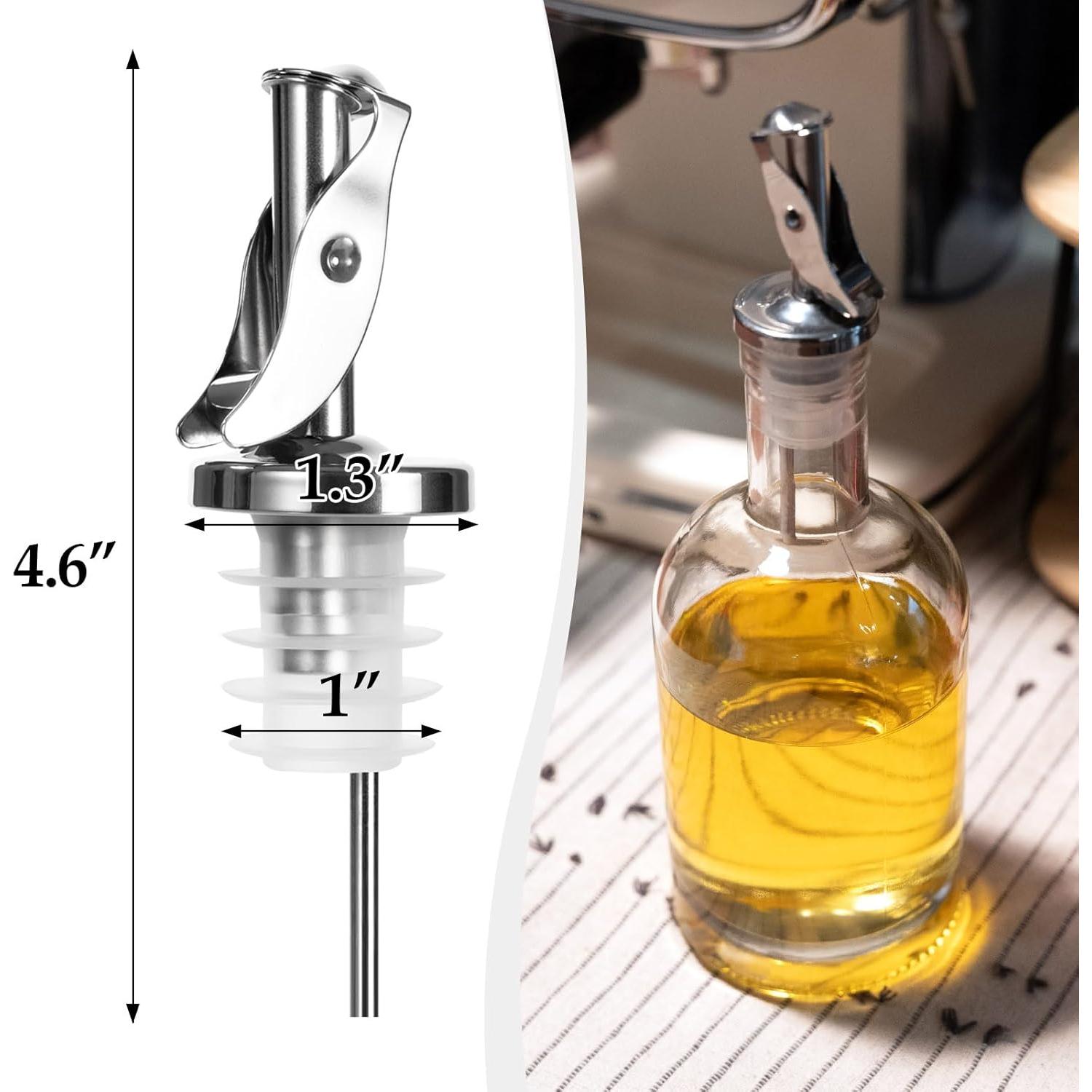 Paquete de 4 vertedores automáticos Lu-lupour para licor y aceite