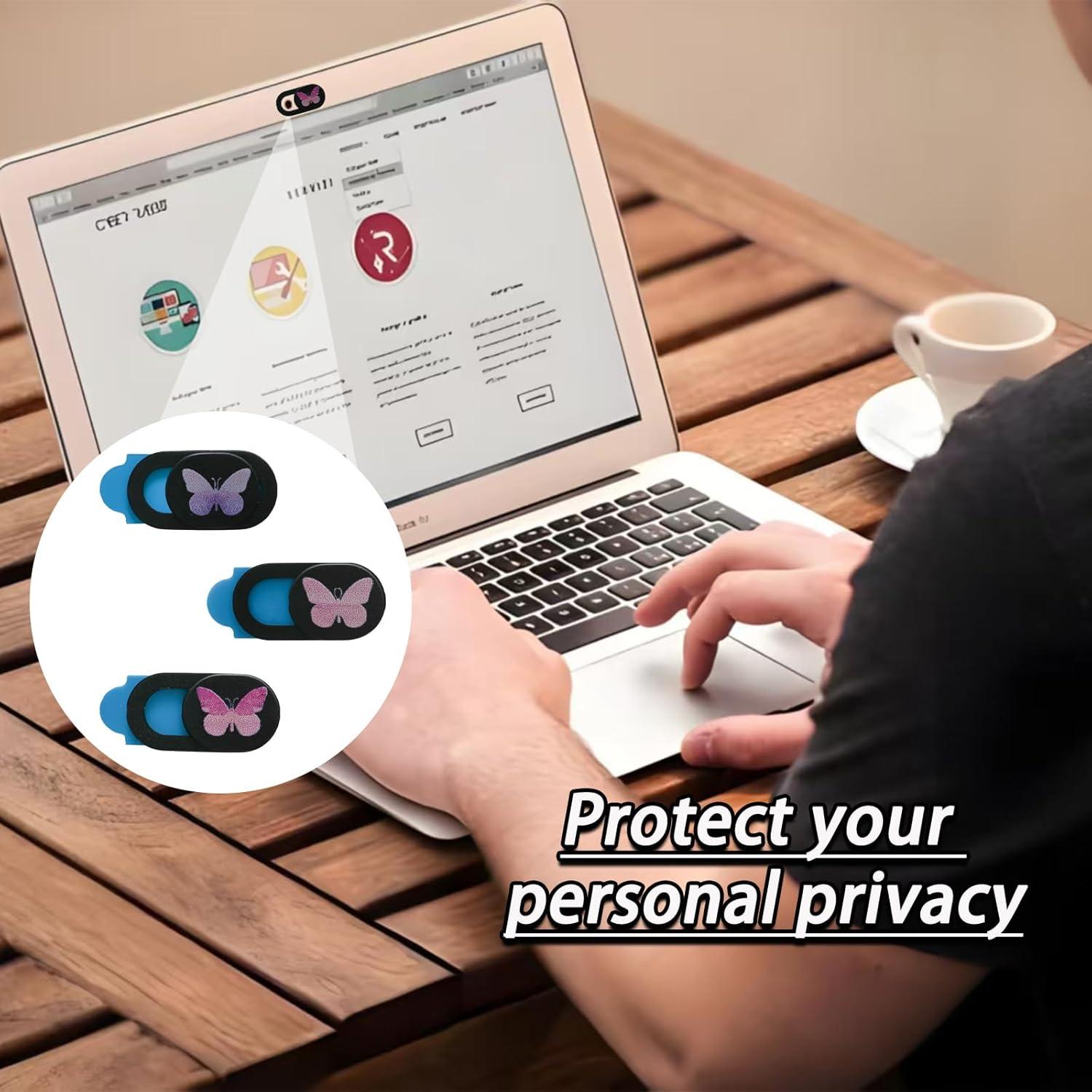 Cubierta de Privacidad Webcam Ultra Delgada Yinluluna 3 Pcs Mariposa