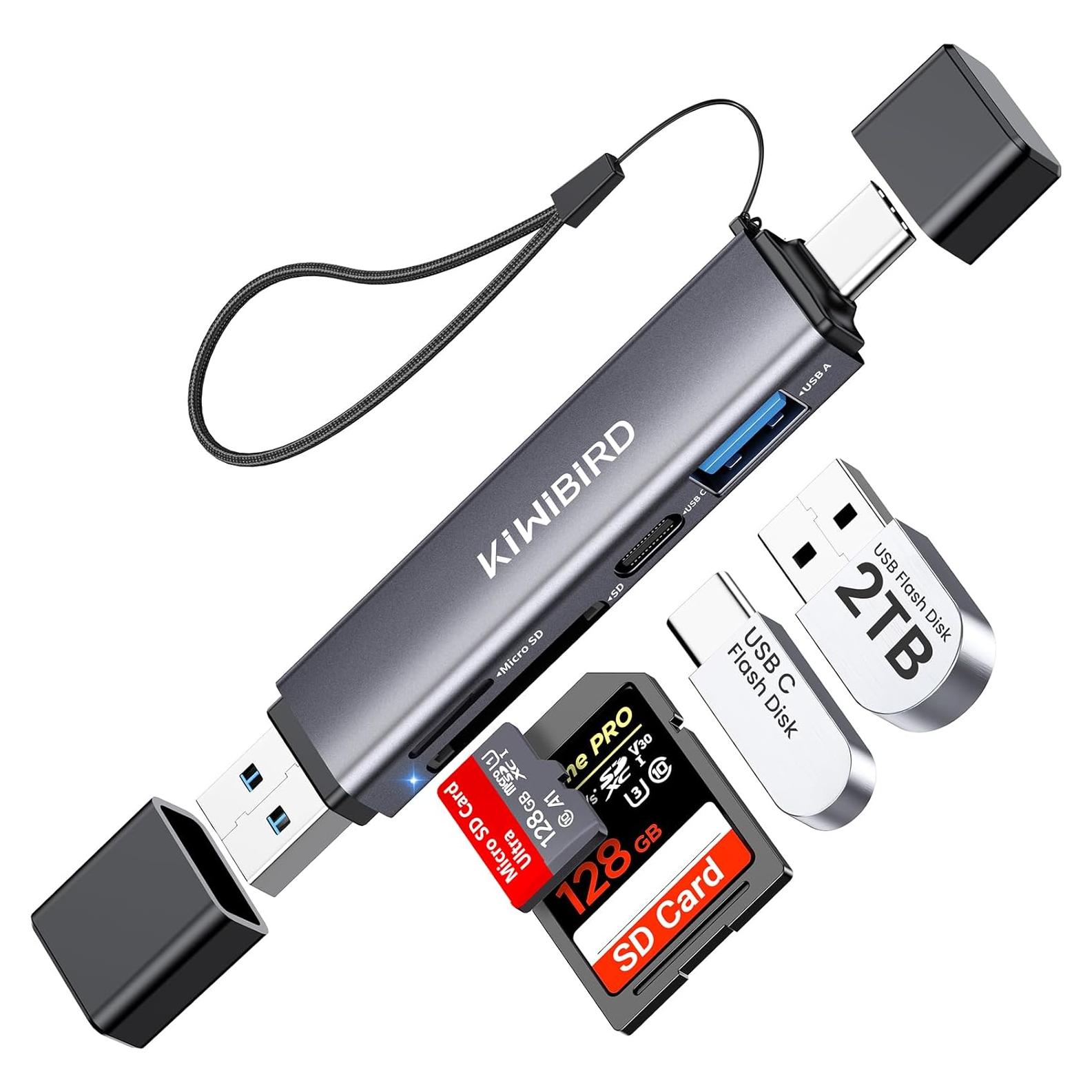 Lector de Tarjetas SD USB 3.0 KiWiBiRD SG-039G 4-en-1