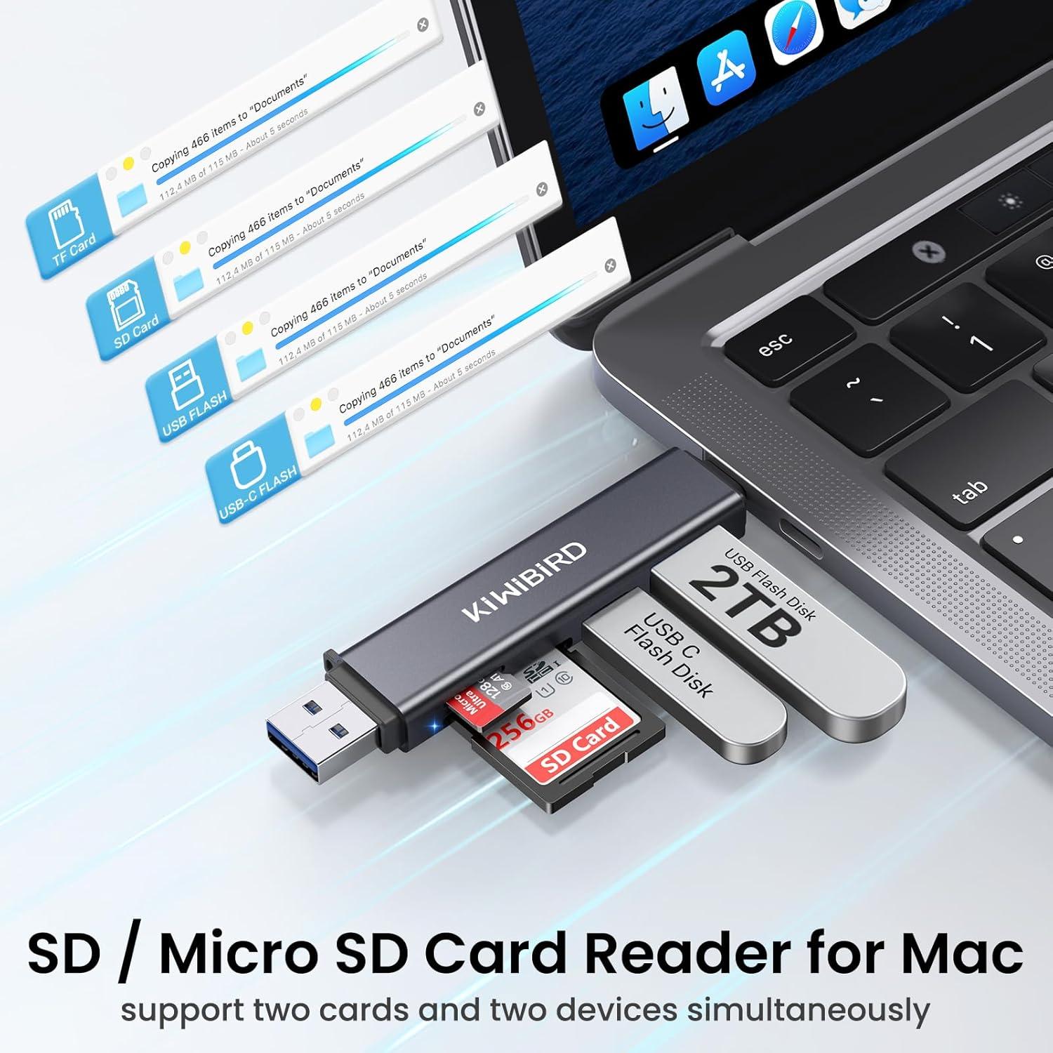 Lector de Tarjetas SD USB 3.0 KiWiBiRD SG-039G 4-en-1