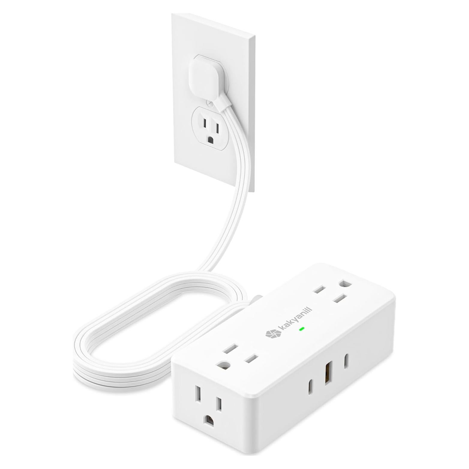 Regleta de Sobretensión Kakyanill 4 Salidas 3 USB 900 Julios