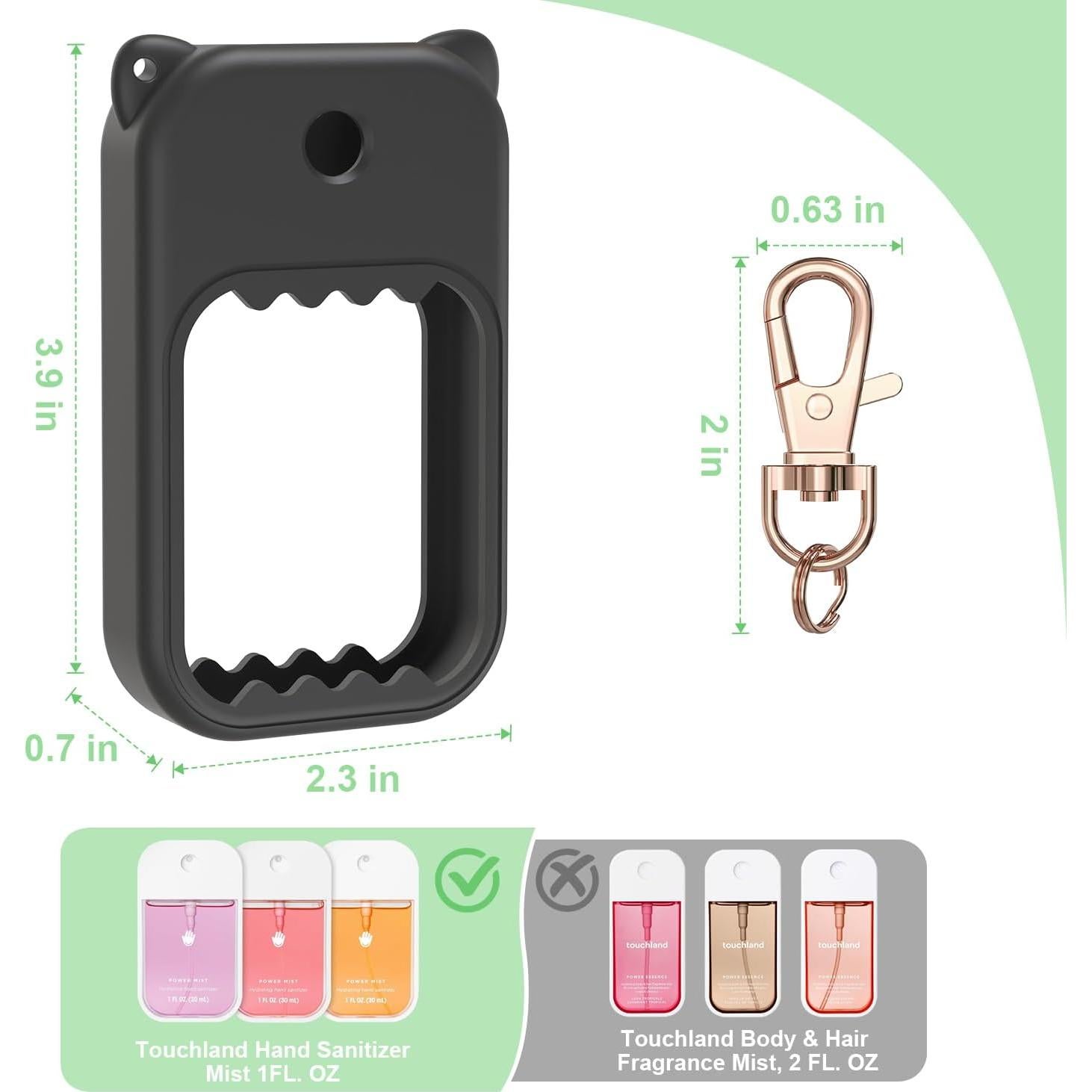 Funda de Silicona para Spray Desinfectante Touchland Negro