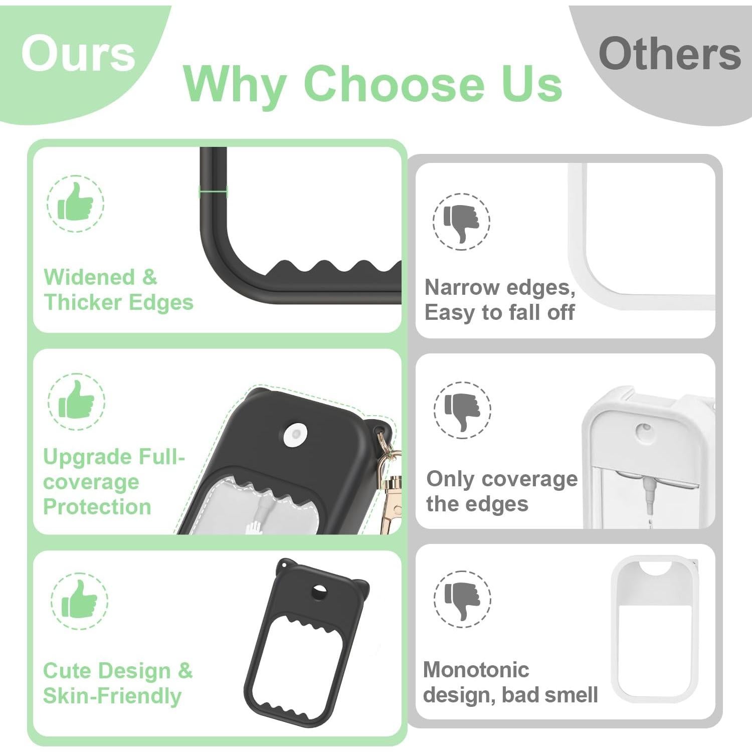 Funda de Silicona para Spray Desinfectante Touchland Negro