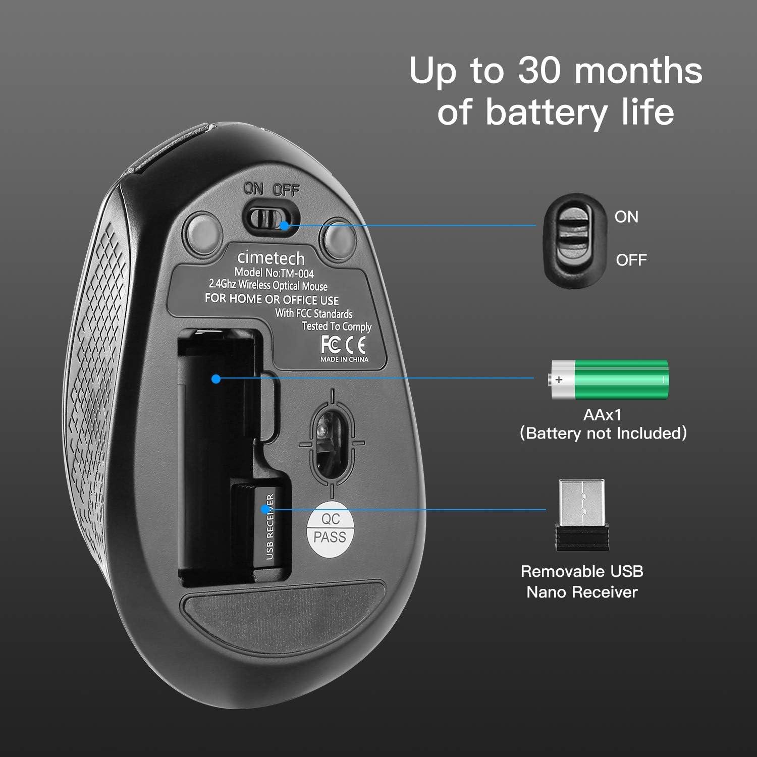 Ratón Ergonómico Inalámbrico Cimetech 2.4G Silencioso Verde