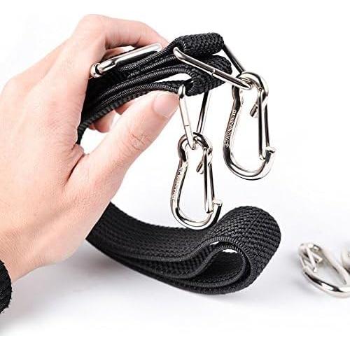 Cuerda Bungee Plana Marcobrothers Ajustable 1.22m Negra