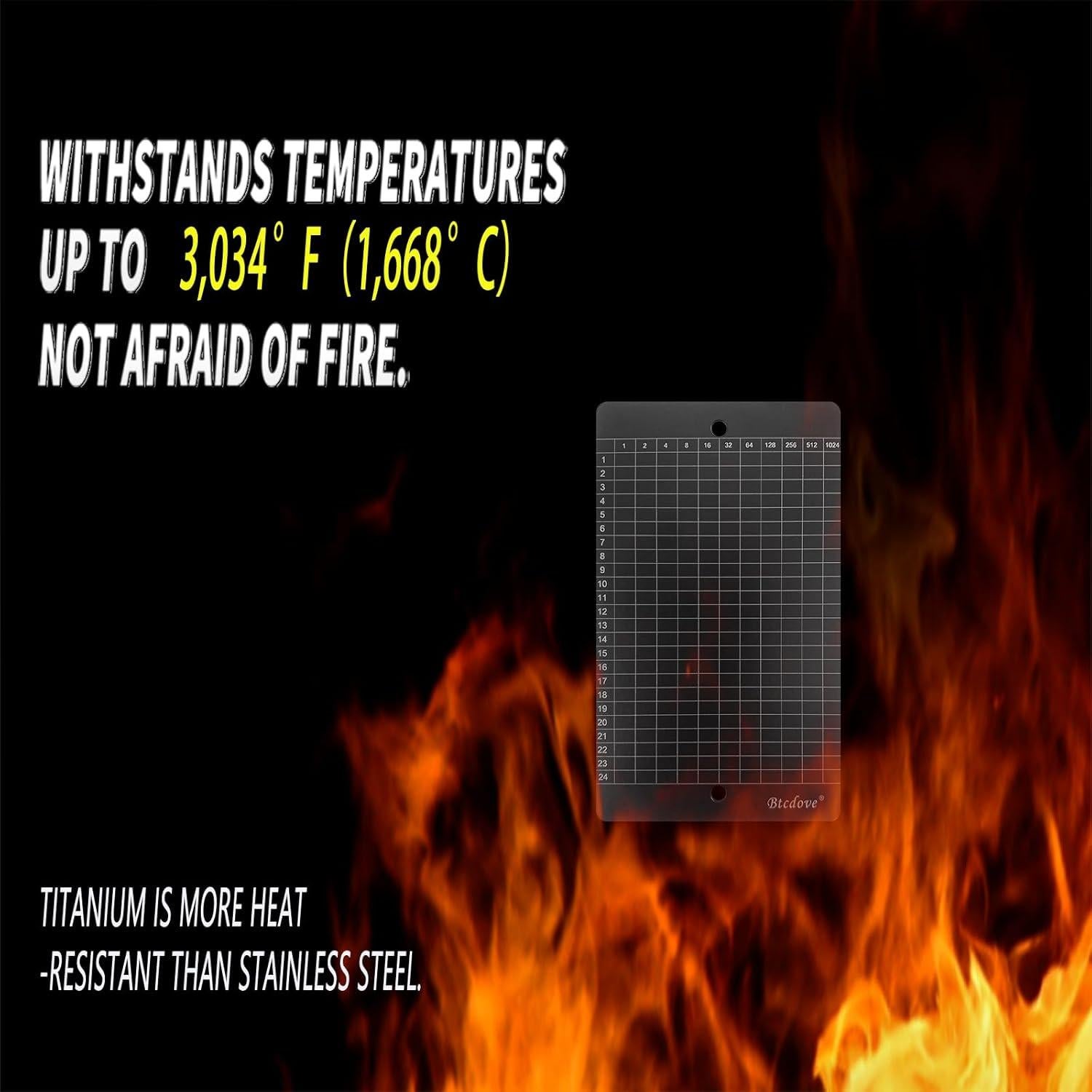 Almacenamiento Frases Semilla Titanio Btcdove - Billetera Fría