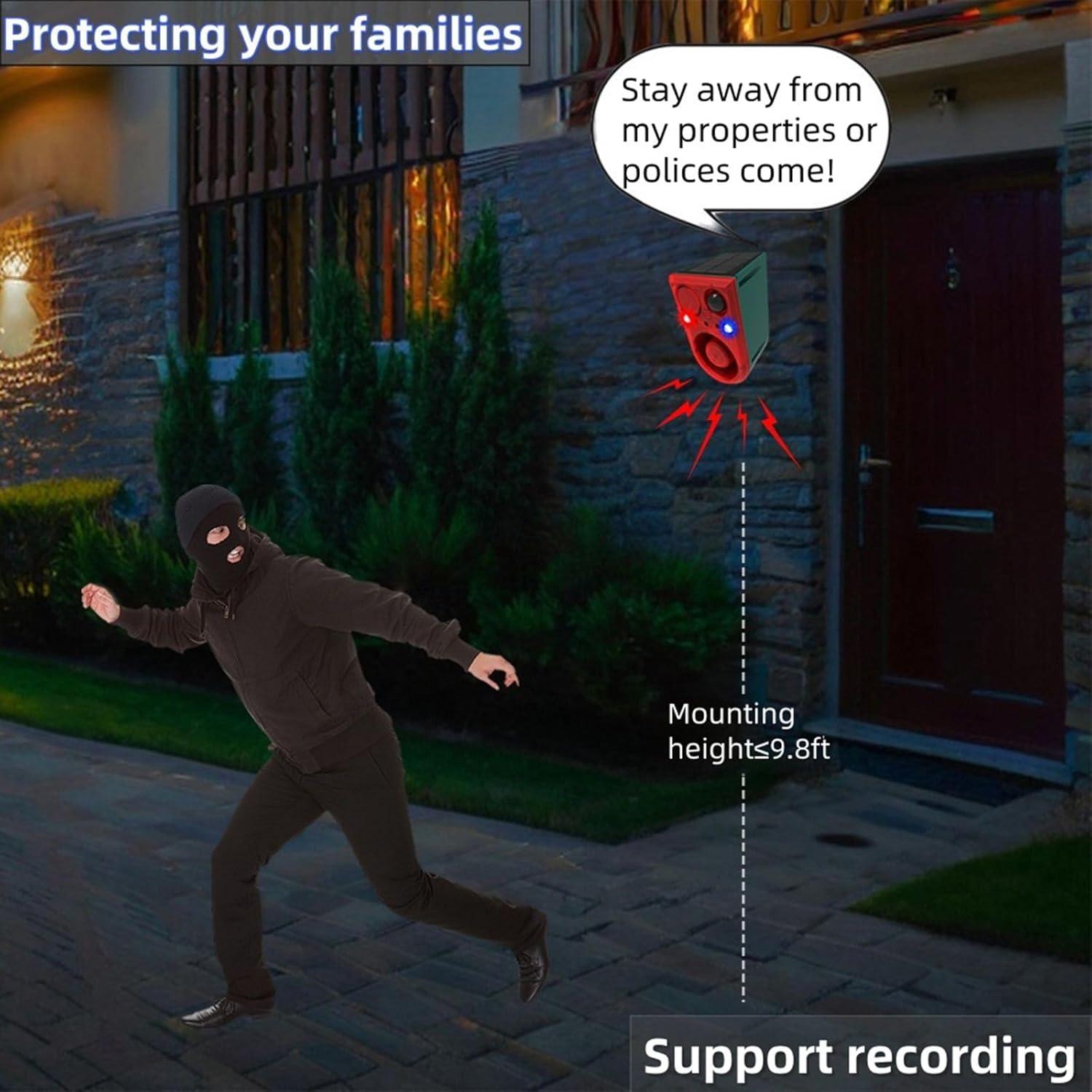 Alarma de Movimiento Solar HULPPRE con Sensor Ultrasonido 130dB