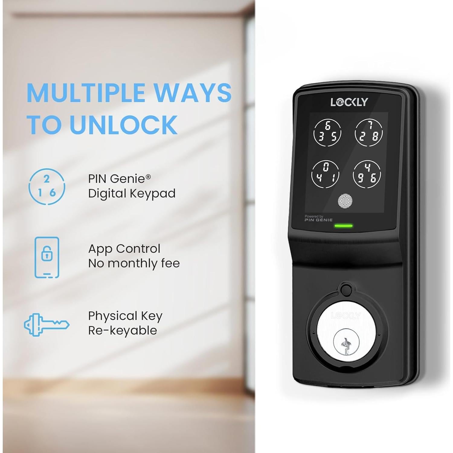 Cerradura Inteligente Lockly PGD7SMB Bluetooth con Teclado